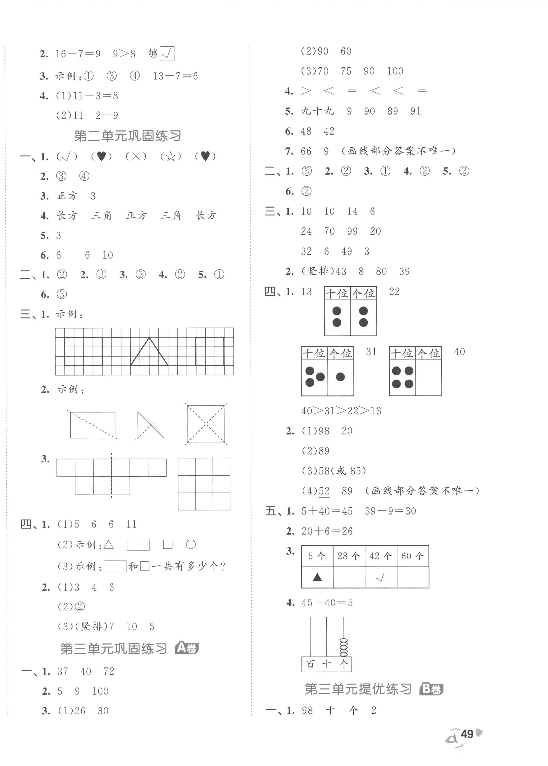 2023年53全優(yōu)卷一年級數(shù)學下冊蘇教版 第2頁