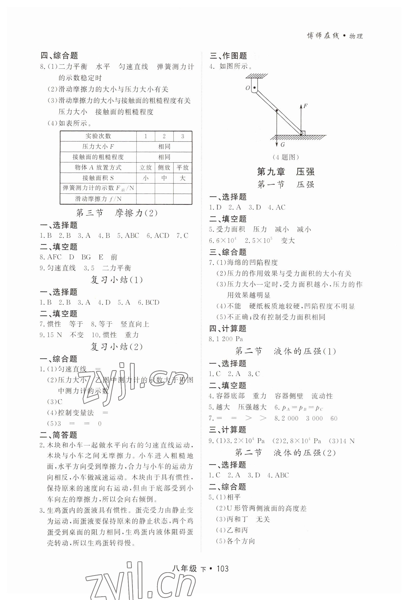 2023年博师在线八年级物理下册人教版大连专版 第3页