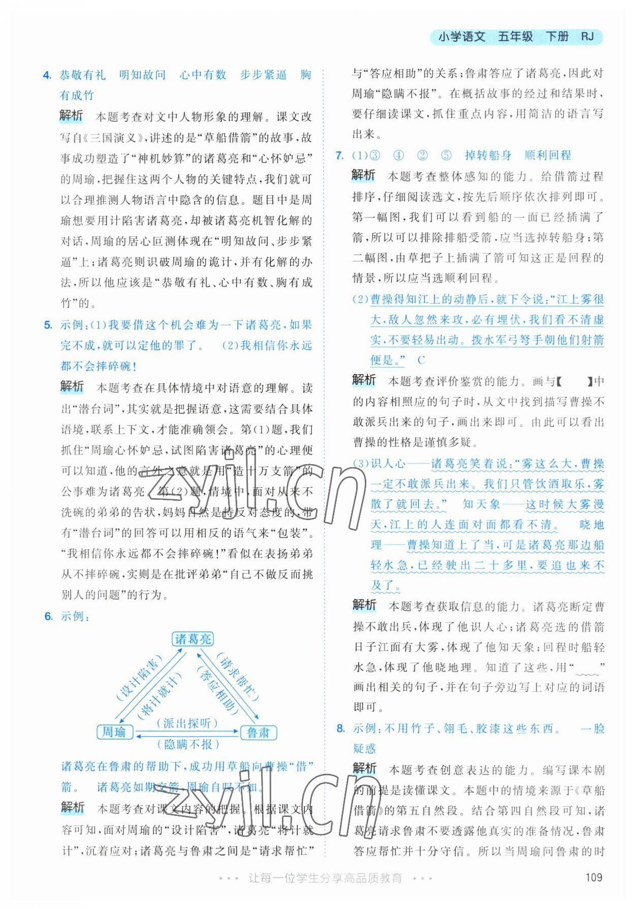 2023年53天天練五年級語文下冊人教版 參考答案第9頁