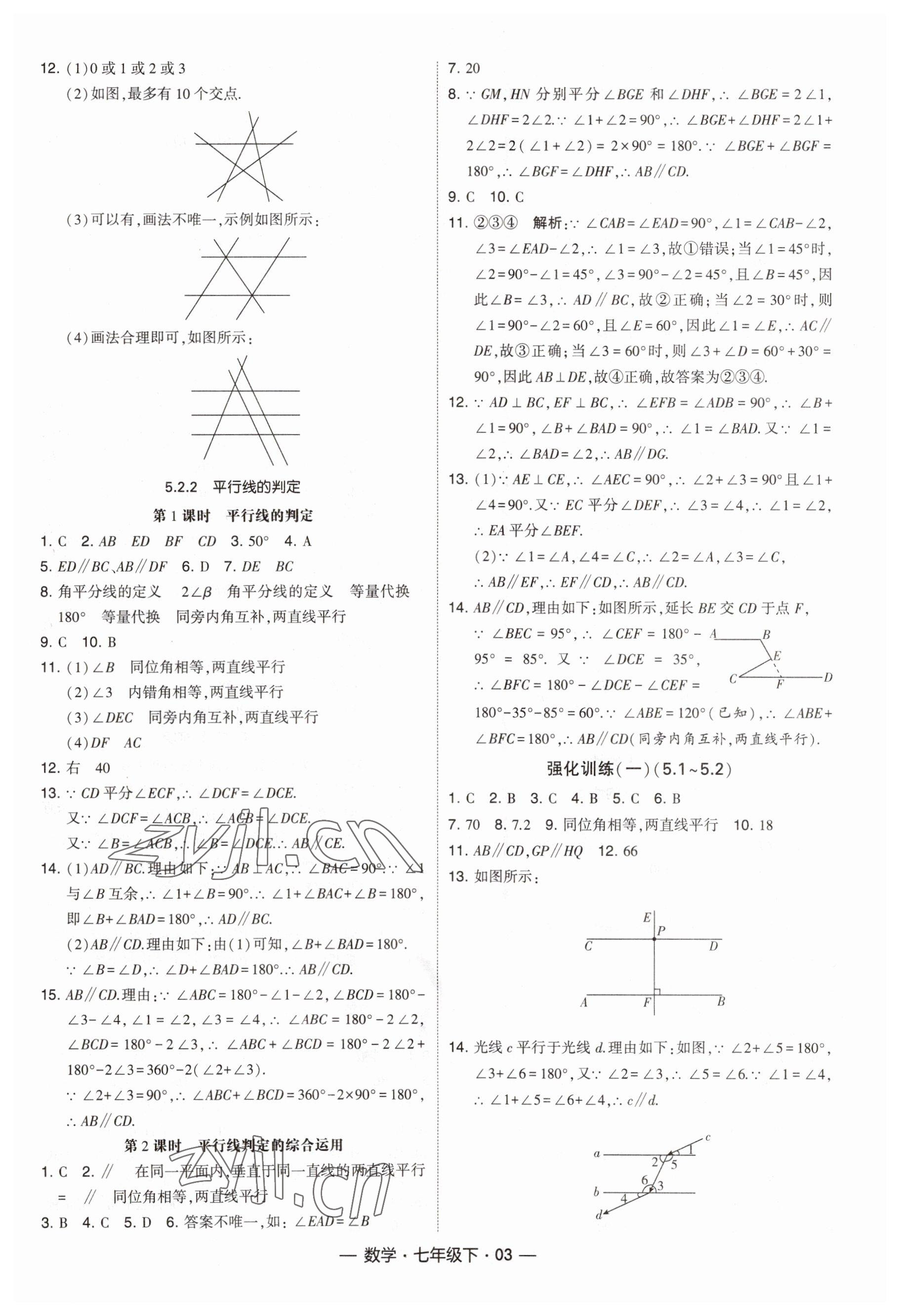 2023年經綸學典課時作業(yè)七年級數(shù)學下冊人教版 第3頁