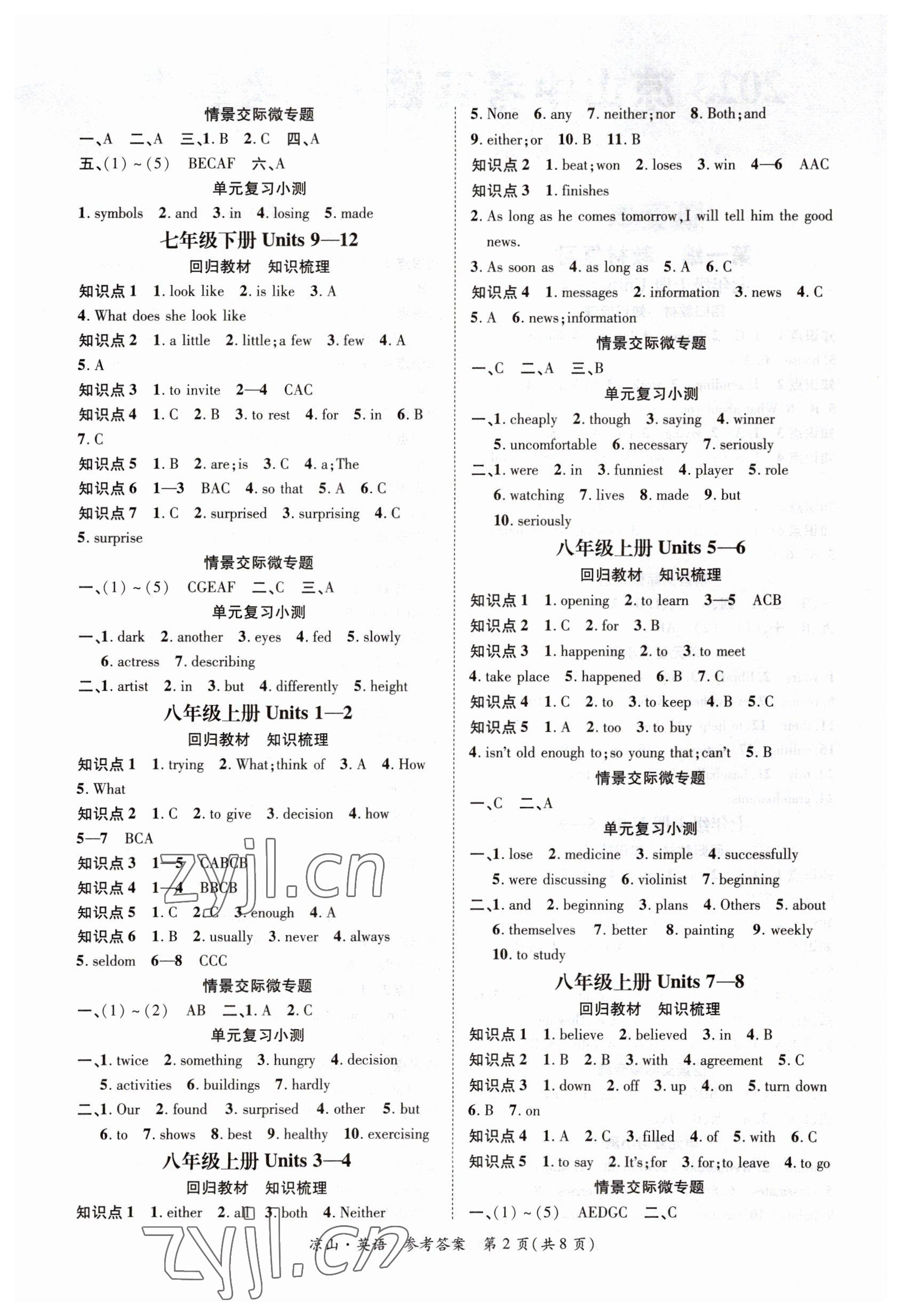 2023年國華考試中考總動員英語涼山專版 第2頁