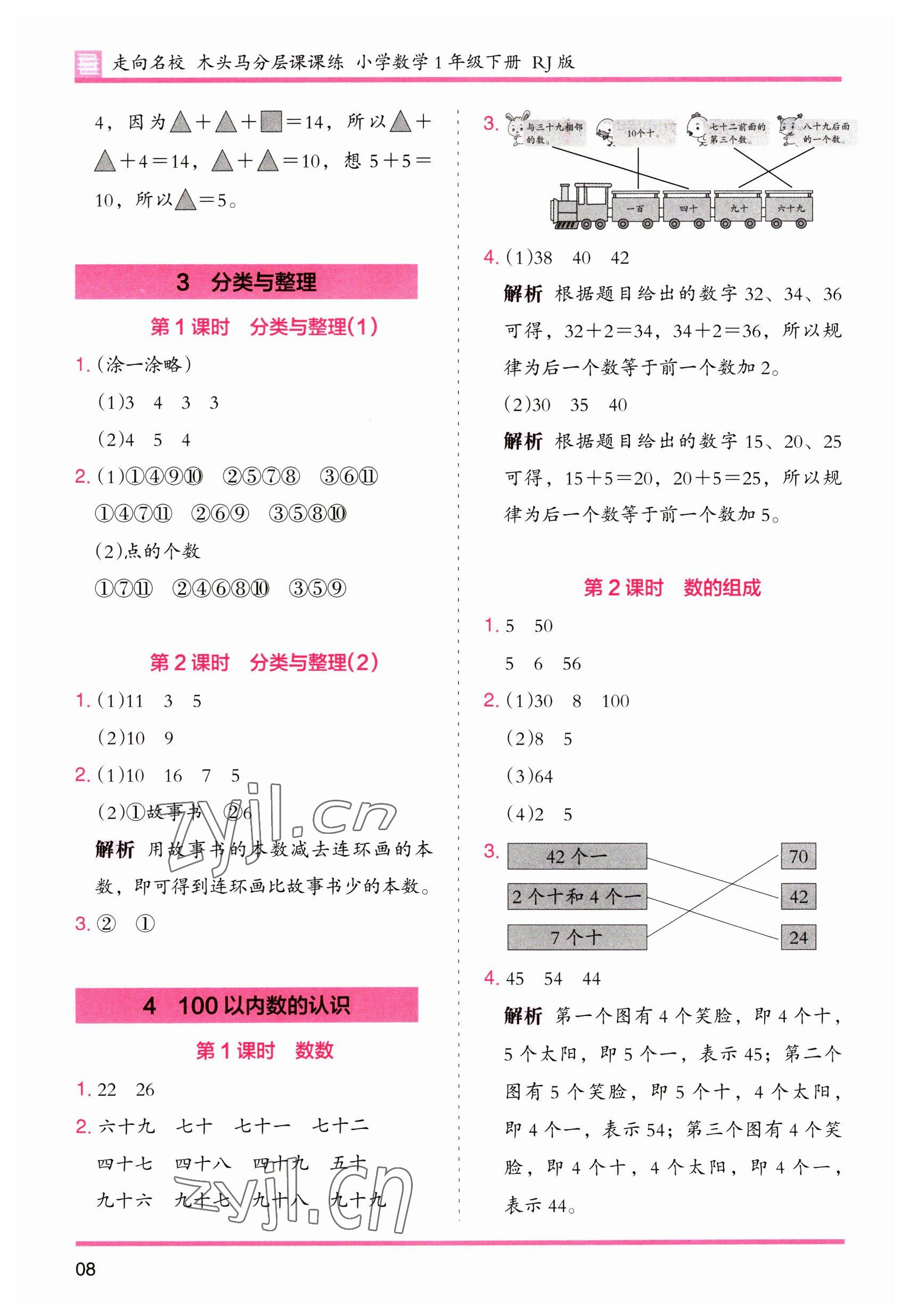 2023年木頭馬分層課課練一年級(jí)數(shù)學(xué)下冊(cè)人教版 第8頁(yè)