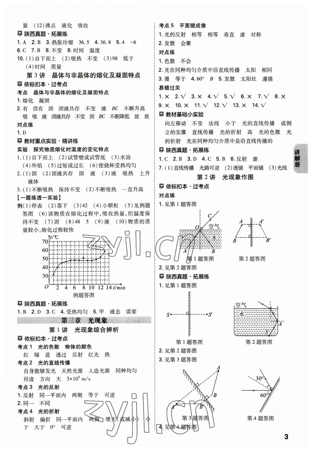 2023年中考一練通物理陜西專版 參考答案第2頁(yè)