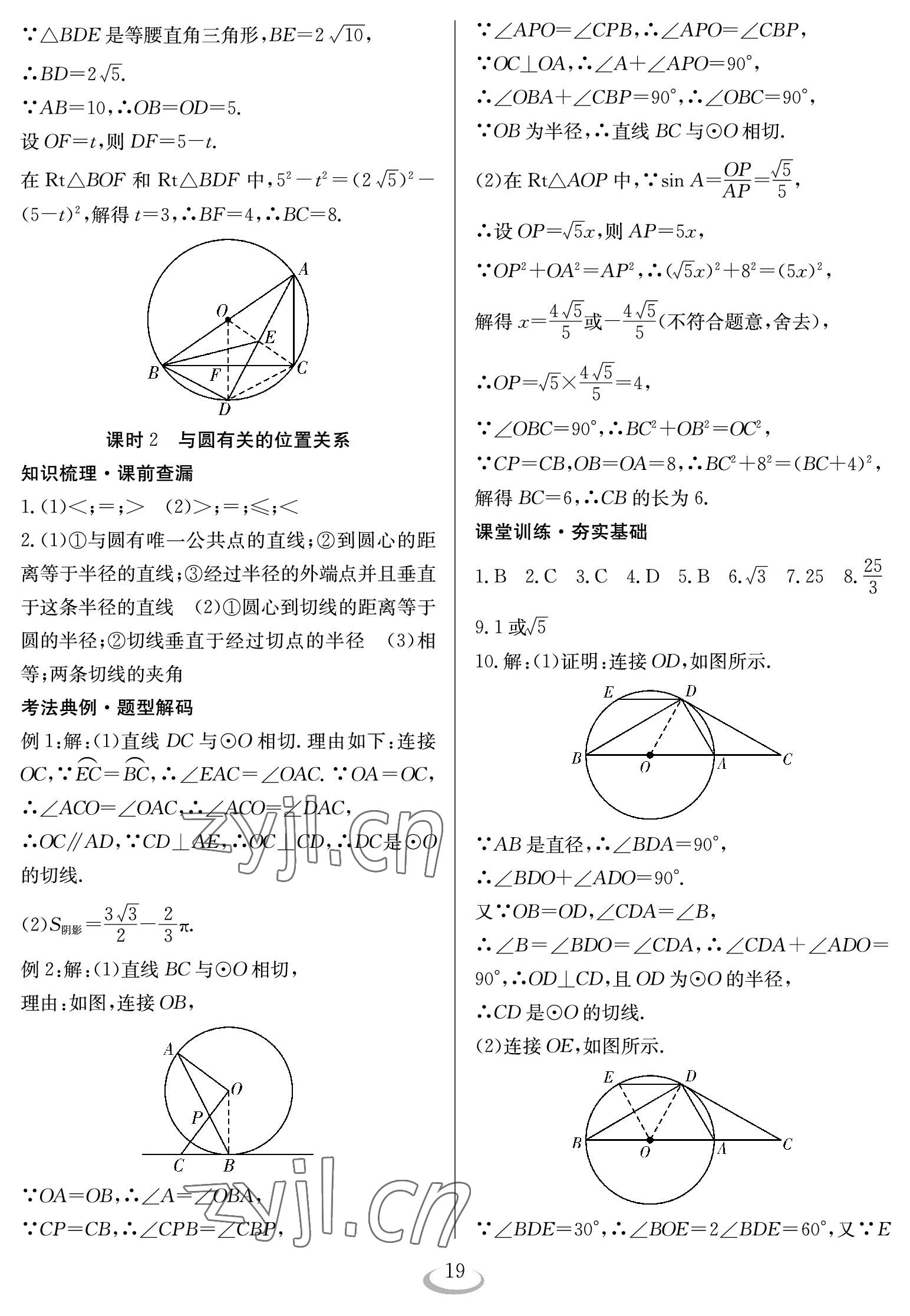 2023年中考復習指南長江少年兒童出版社數(shù)學 參考答案第19頁