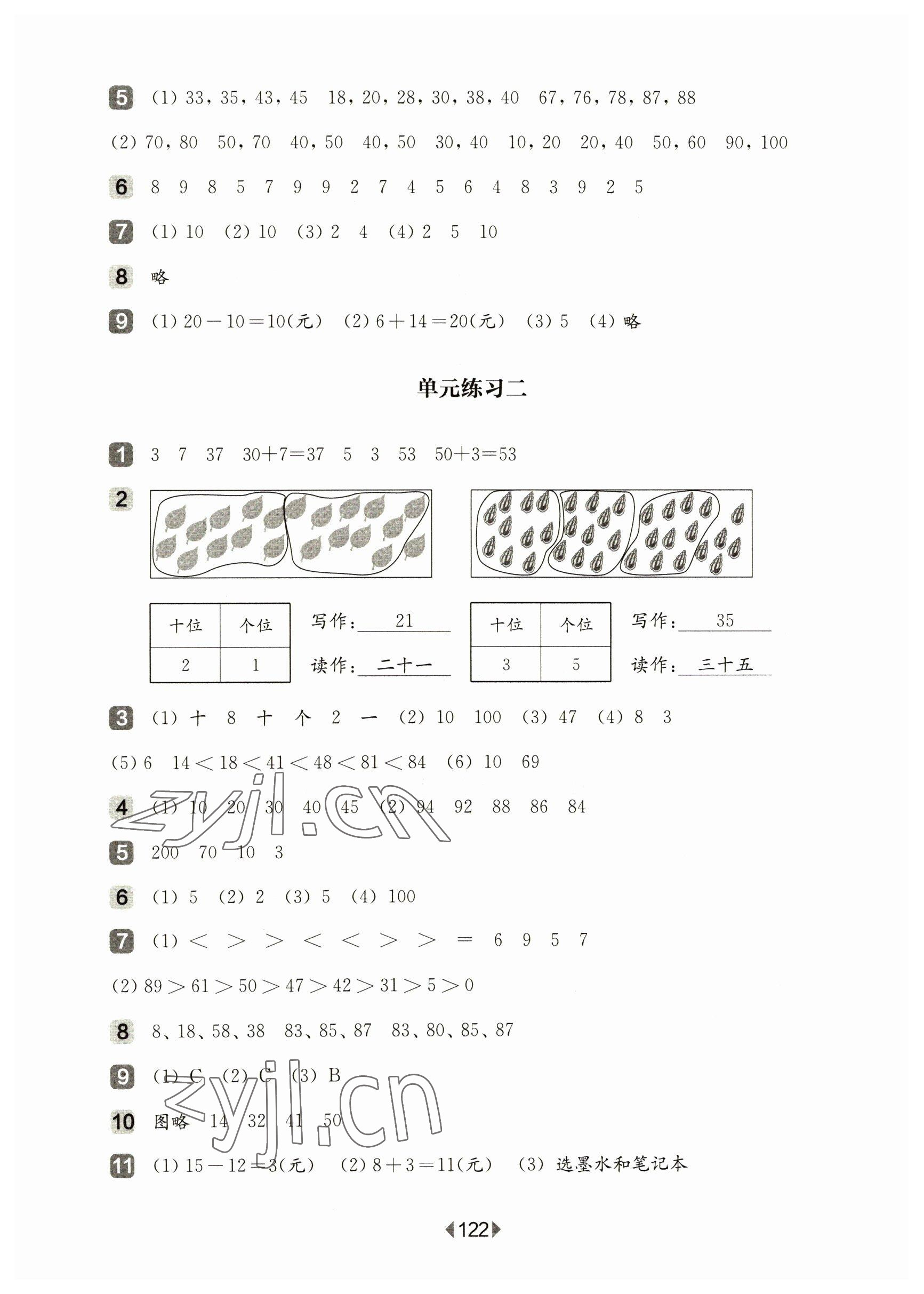 2023年華東師大版一課一練一年級數(shù)學下冊滬教版五四制增強版 參考答案第4頁