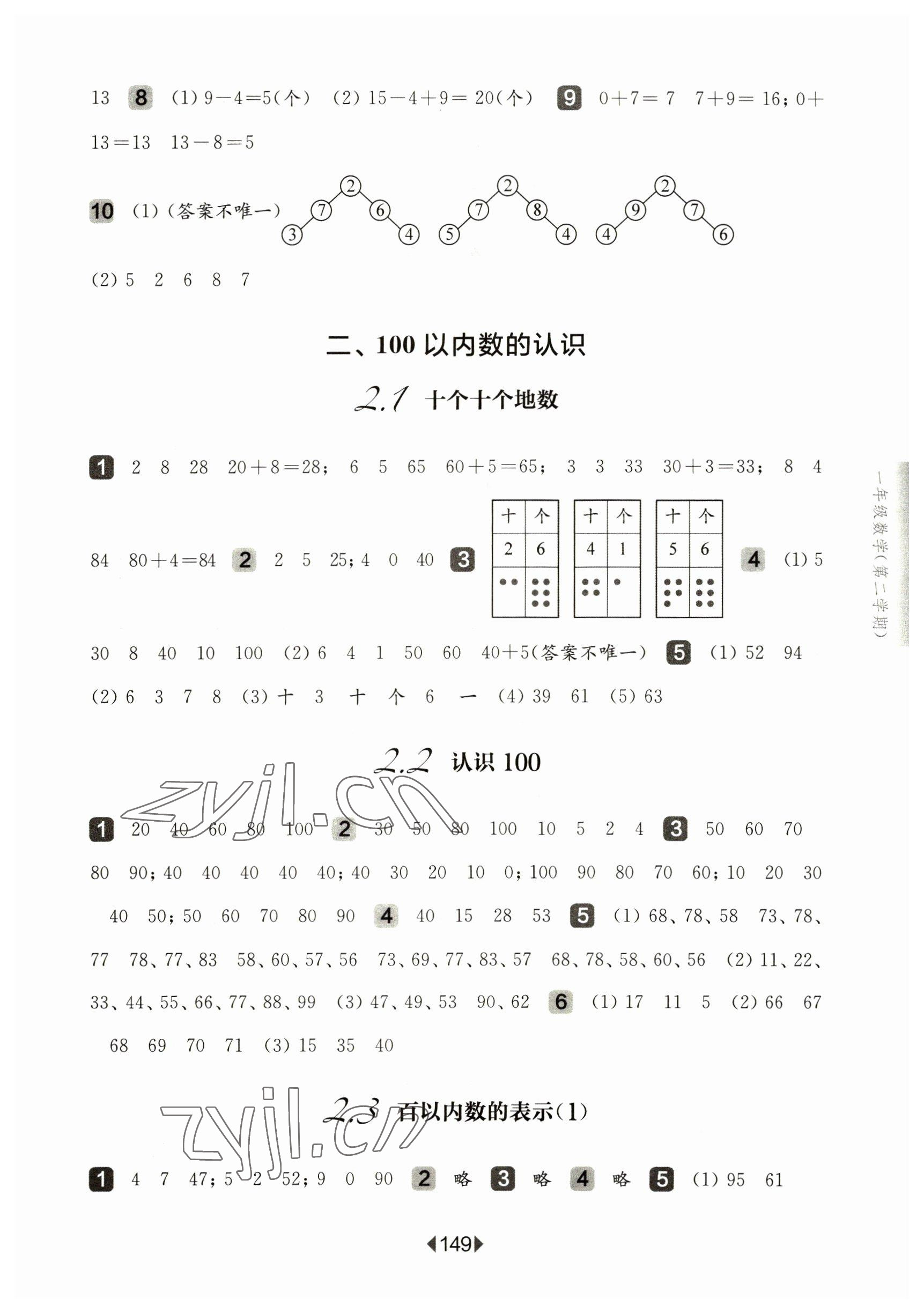 2023年華東師大版一課一練一年級數(shù)學(xué)下冊滬教版五四制 參考答案第3頁