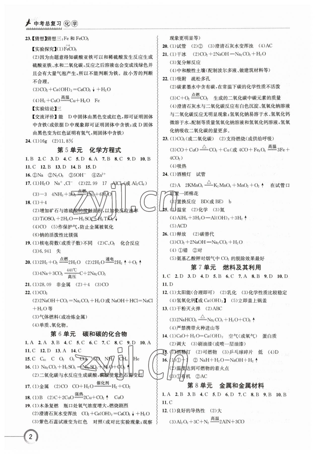 2023年导学精练中考总复习化学 第2页