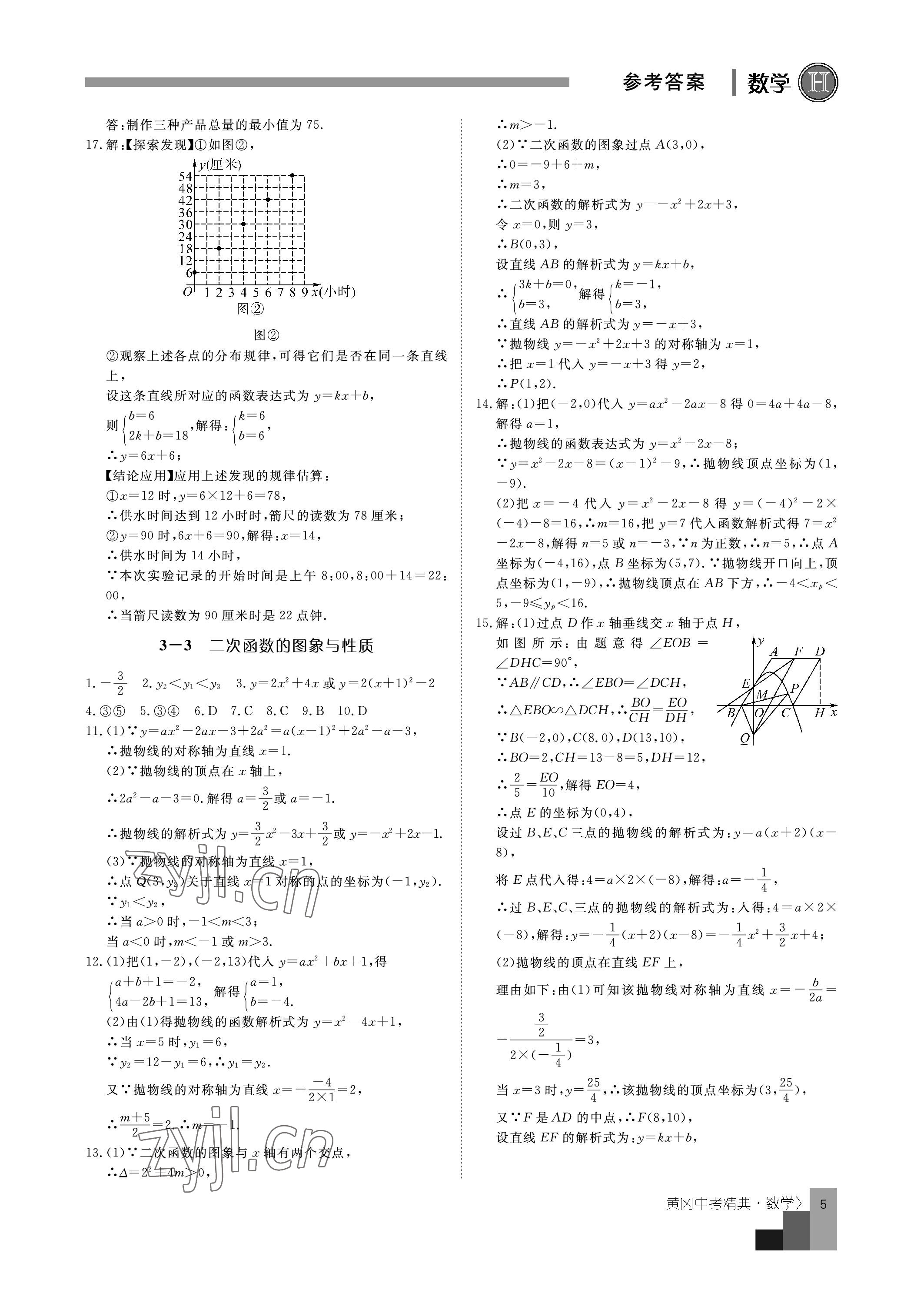 2023年中考精典數(shù)學 參考答案第5頁