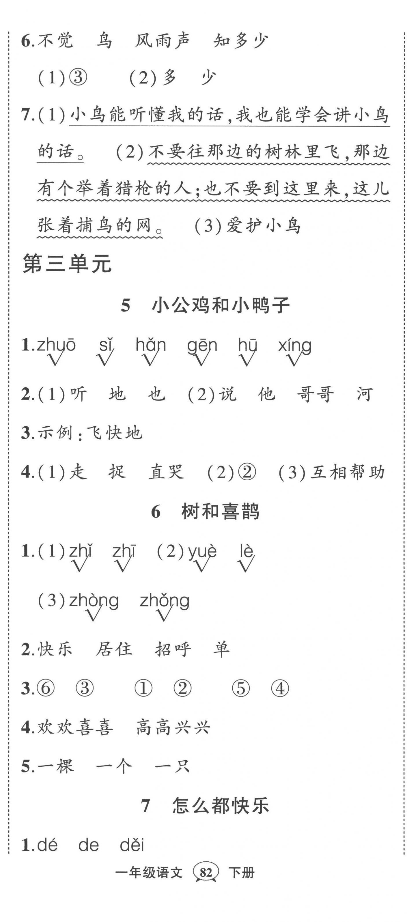 2023年?duì)钤刹怕穭?chuàng)優(yōu)作業(yè)100分一年級(jí)語文下冊人教版貴州專版 第5頁