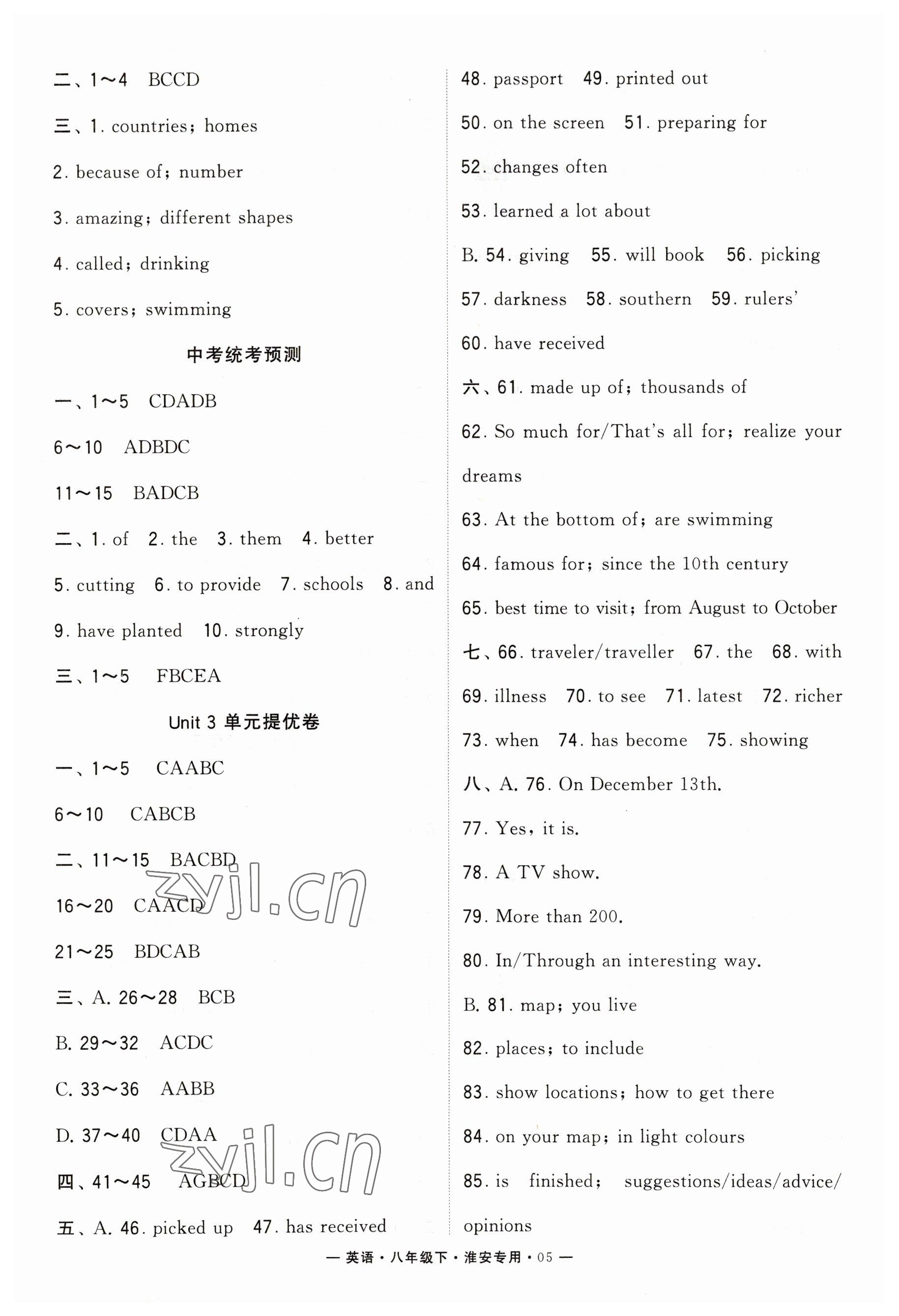 2023年學(xué)霸組合訓(xùn)練八年級英語下冊譯林版淮安專版 第5頁