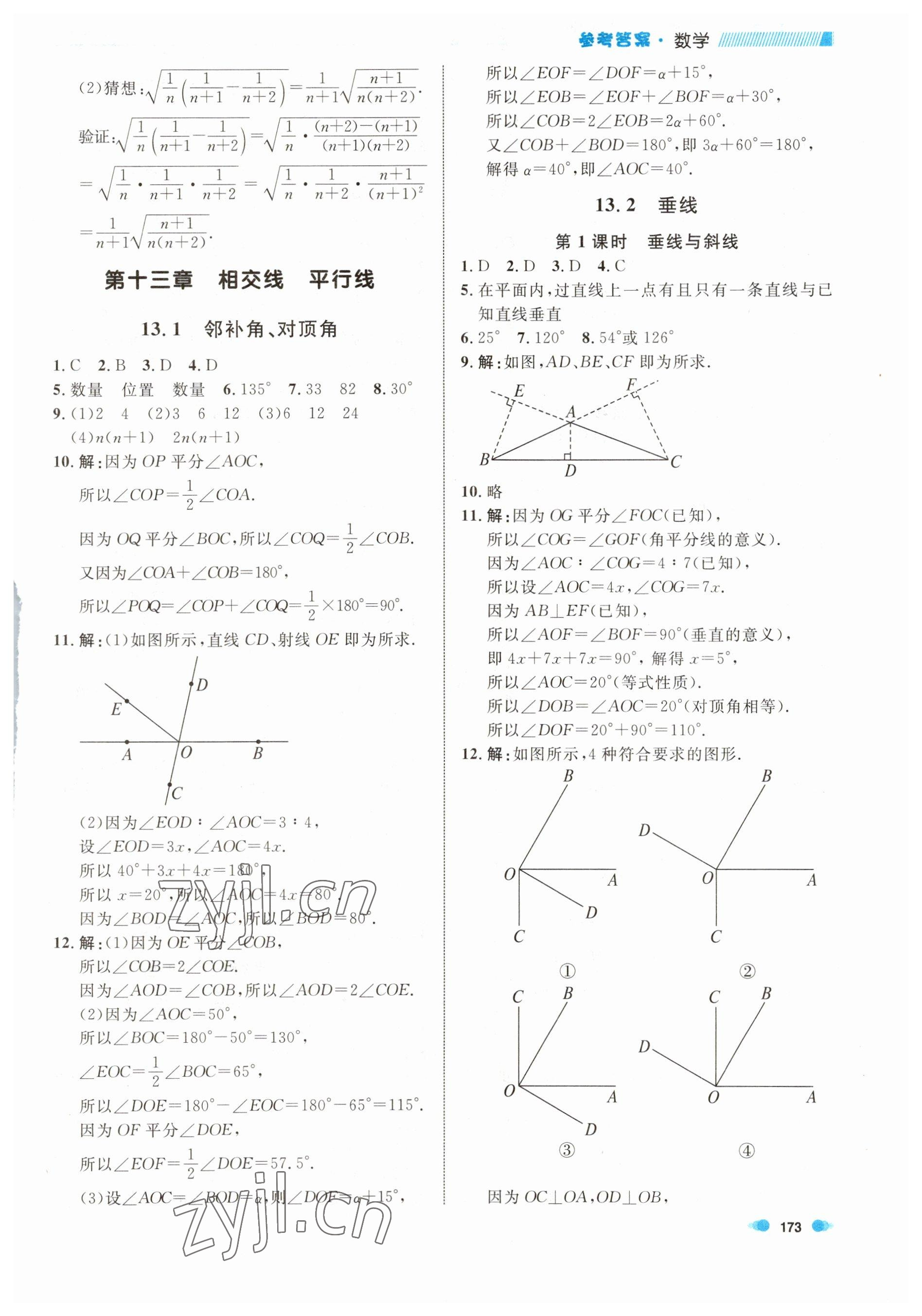 2023年上海作業(yè)七年級數(shù)學(xué)下冊滬教版五四制 第5頁