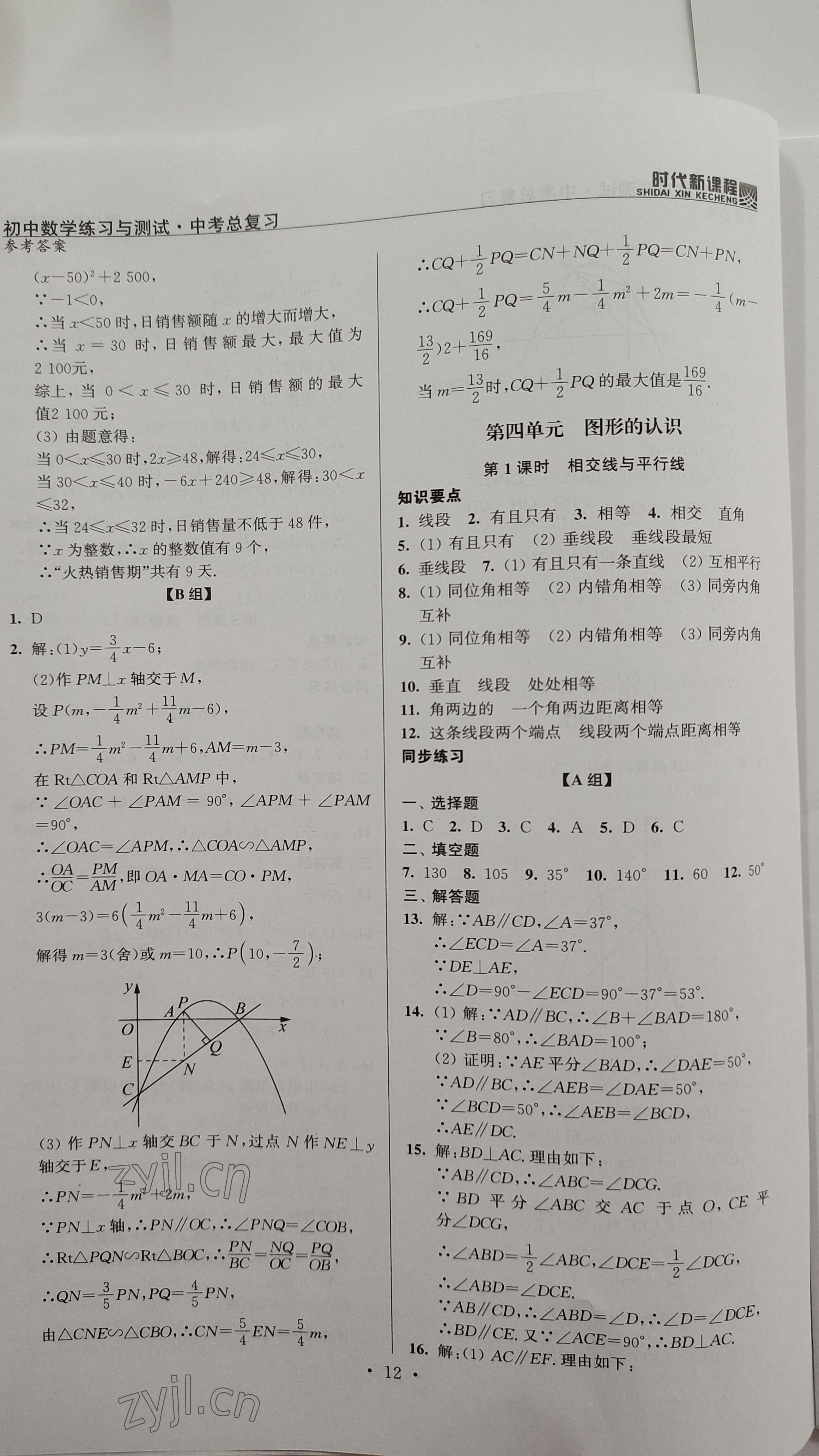 2023年時(shí)代新課程中考數(shù)學(xué) 參考答案第12頁