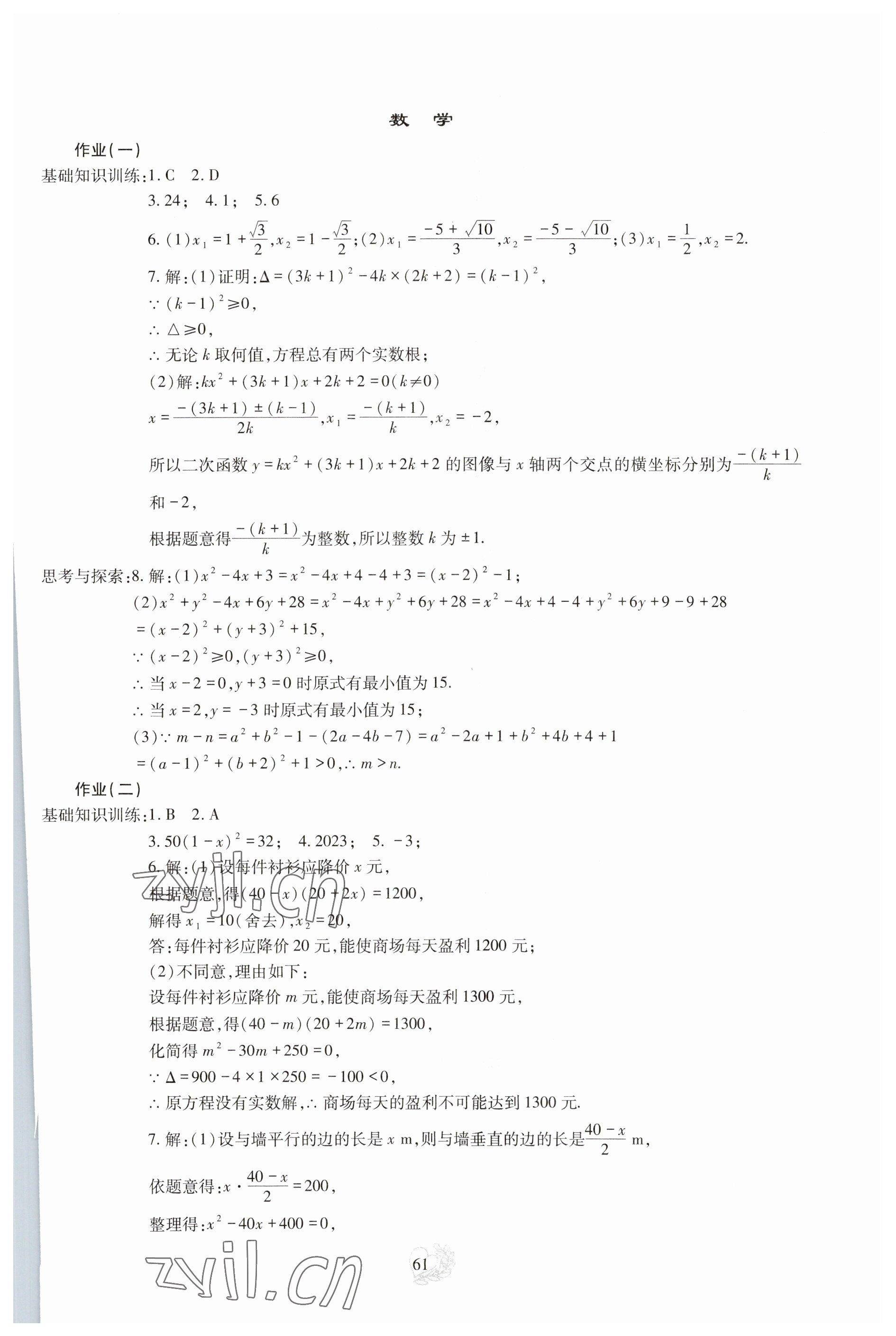 2023年新課程實(shí)踐與探究叢書寒假生活九年級 第3頁