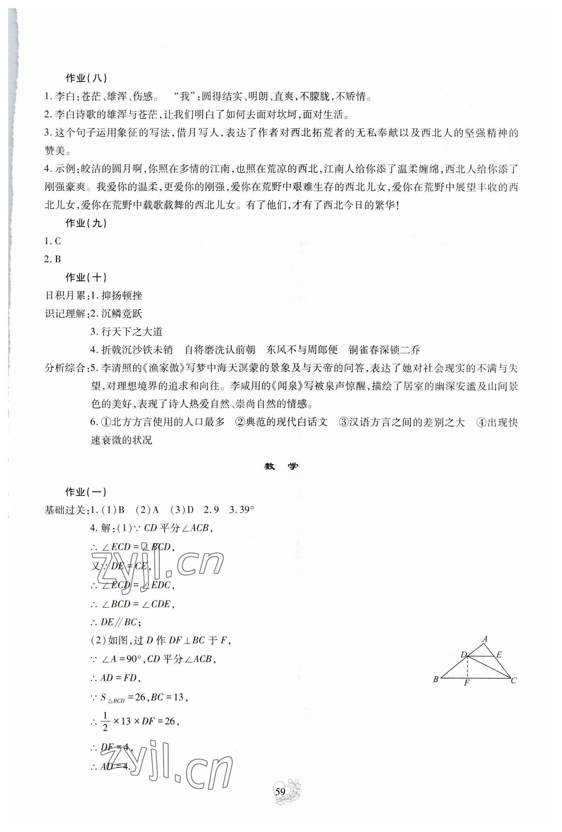 2023年新課程實踐與探究叢書寒假生活八年級 第3頁