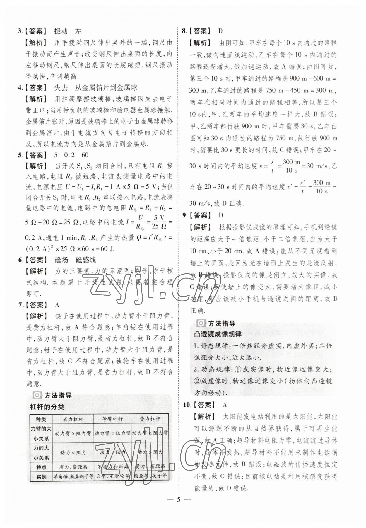 2023年原創(chuàng)仿真卷物理中考河南專版 參考答案第5頁(yè)