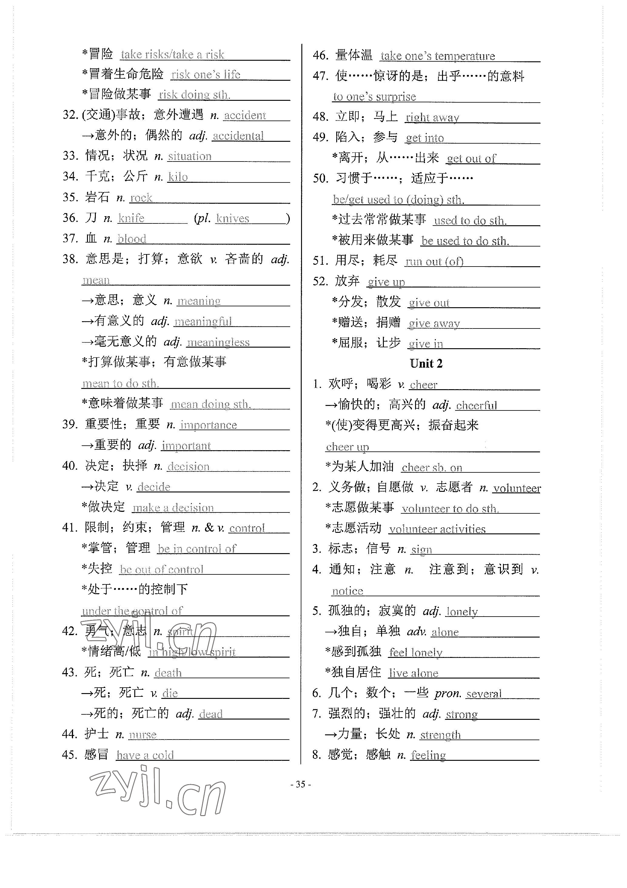 2023年學程先鋒中考總復習英語 參考答案第72頁