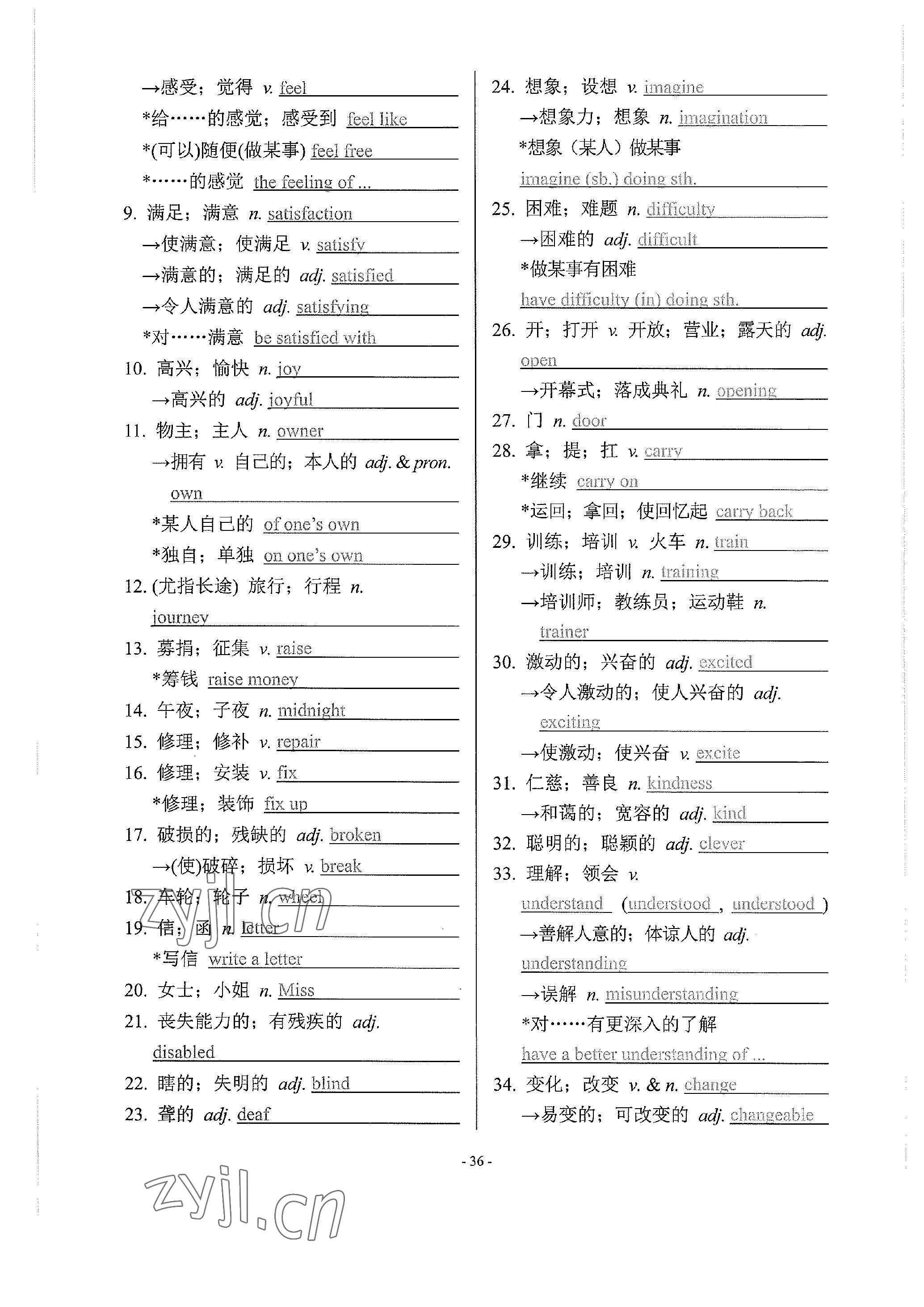 2023年學程先鋒中考總復習英語 參考答案第74頁