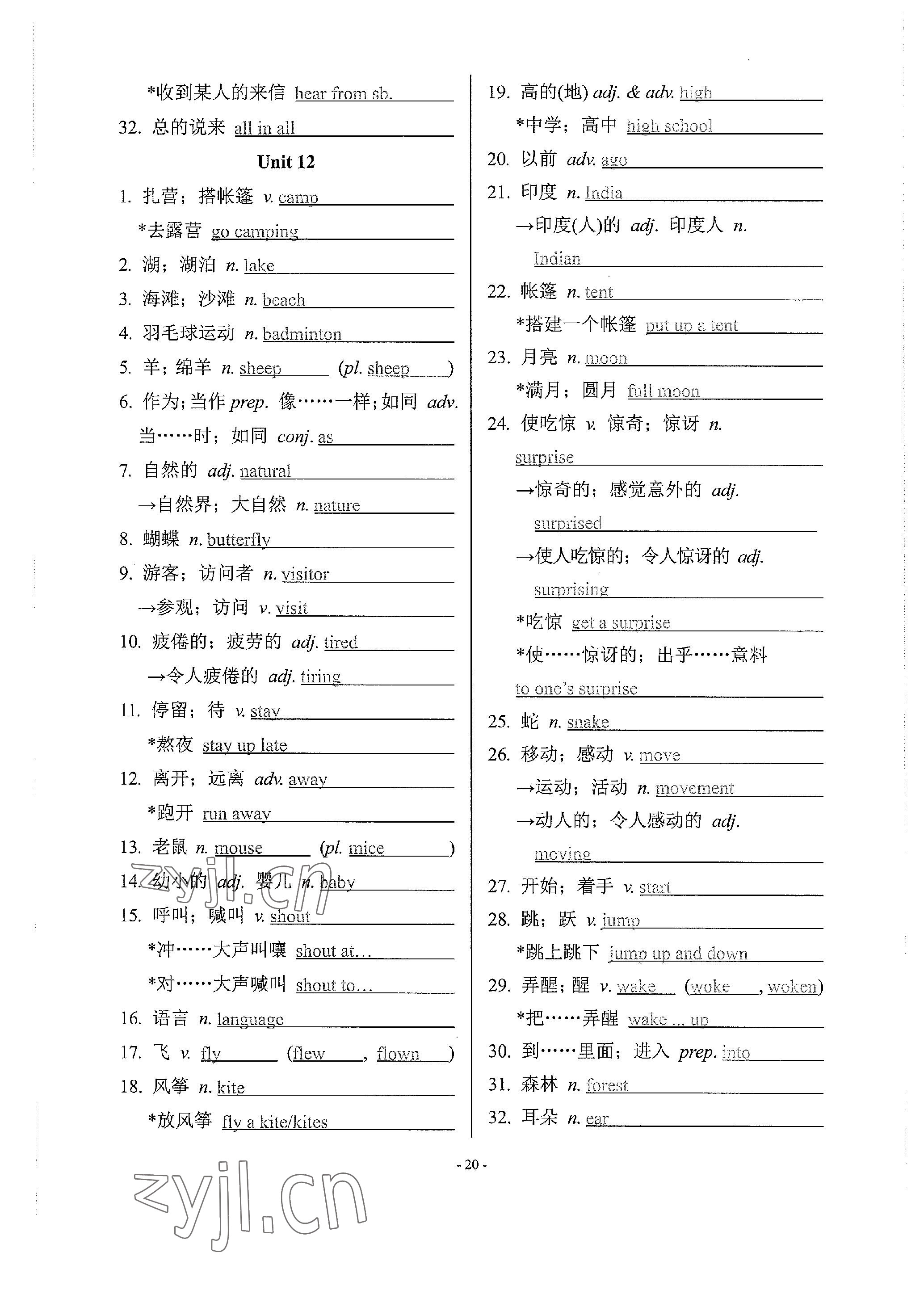 2023年學程先鋒中考總復習英語 參考答案第42頁