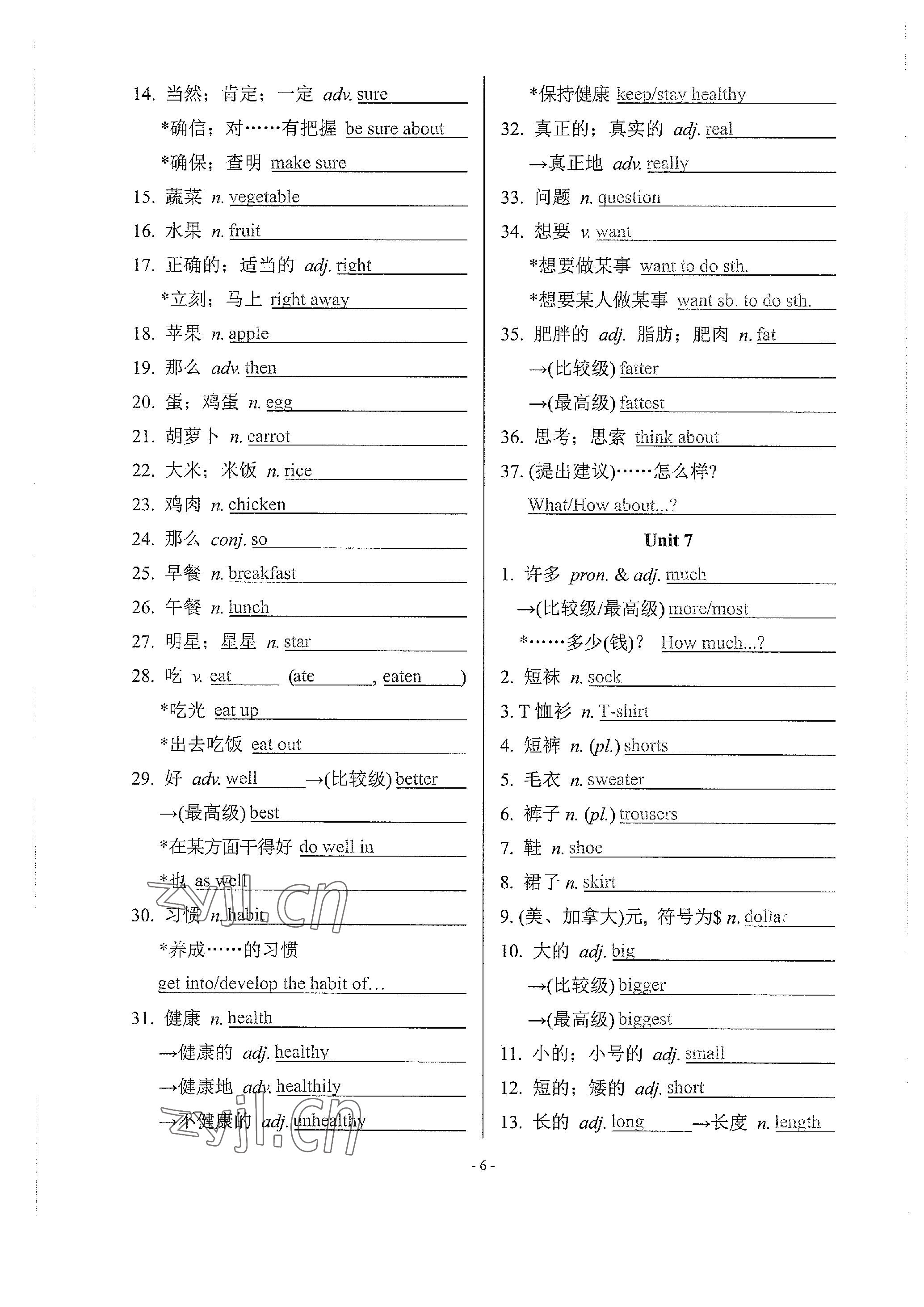 2023年學程先鋒中考總復習英語 參考答案第14頁