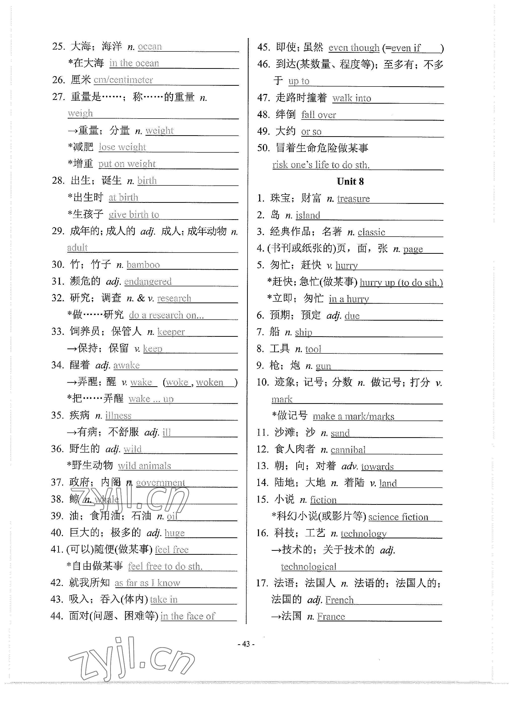 2023年學程先鋒中考總復習英語 參考答案第88頁
