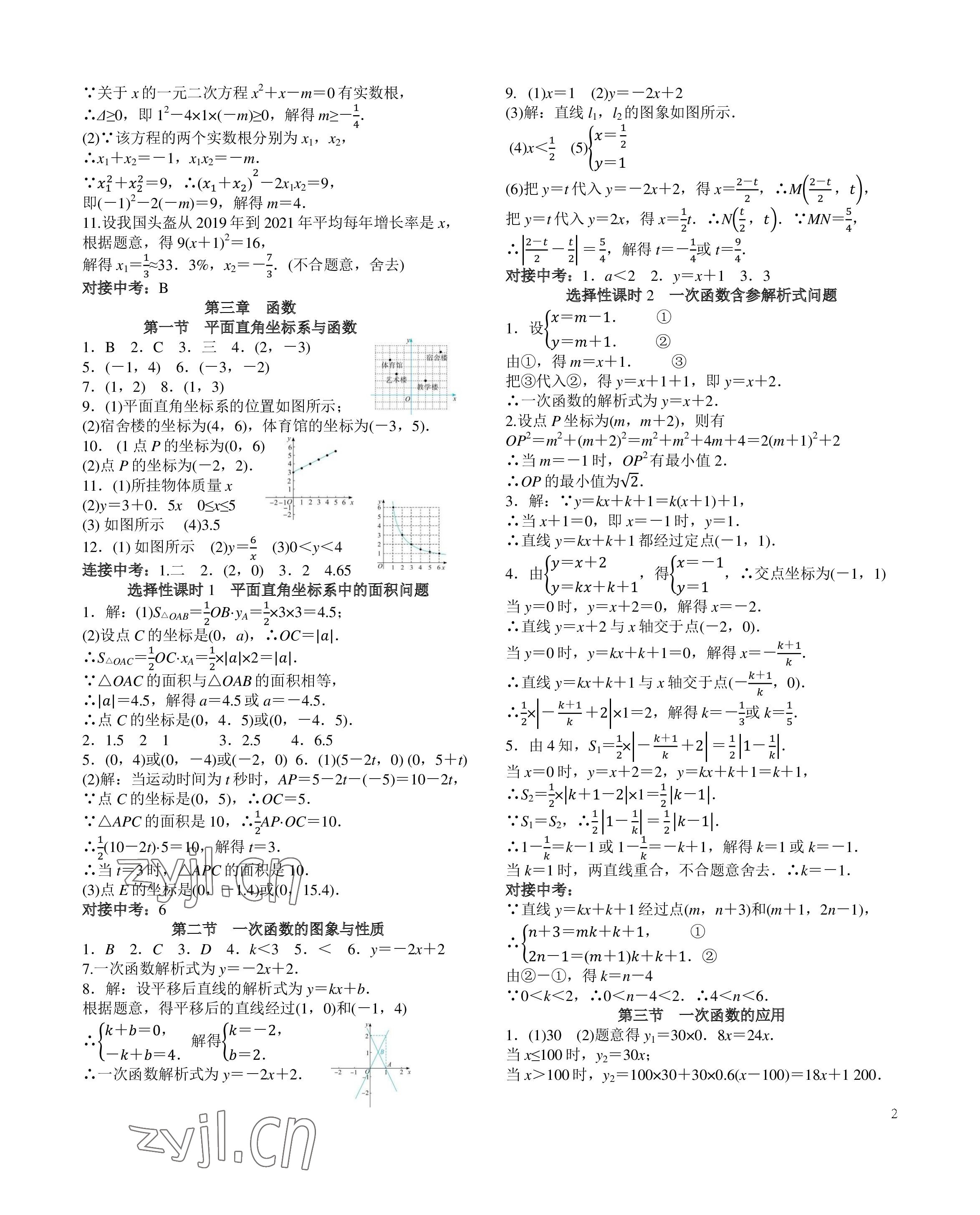 2023年一变到顶中考总复习数学福建专版 参考答案第2页
