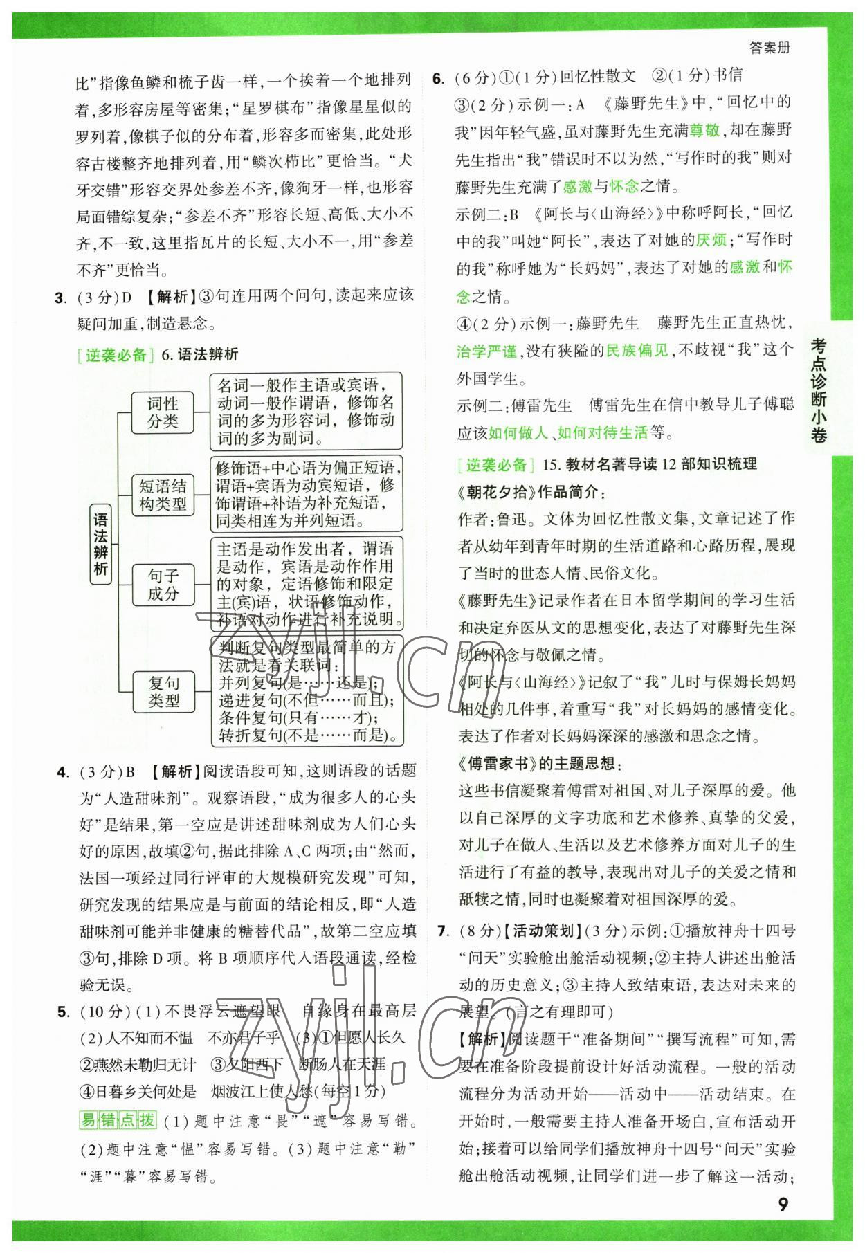 2023年萬唯中考逆襲卷語文 第9頁