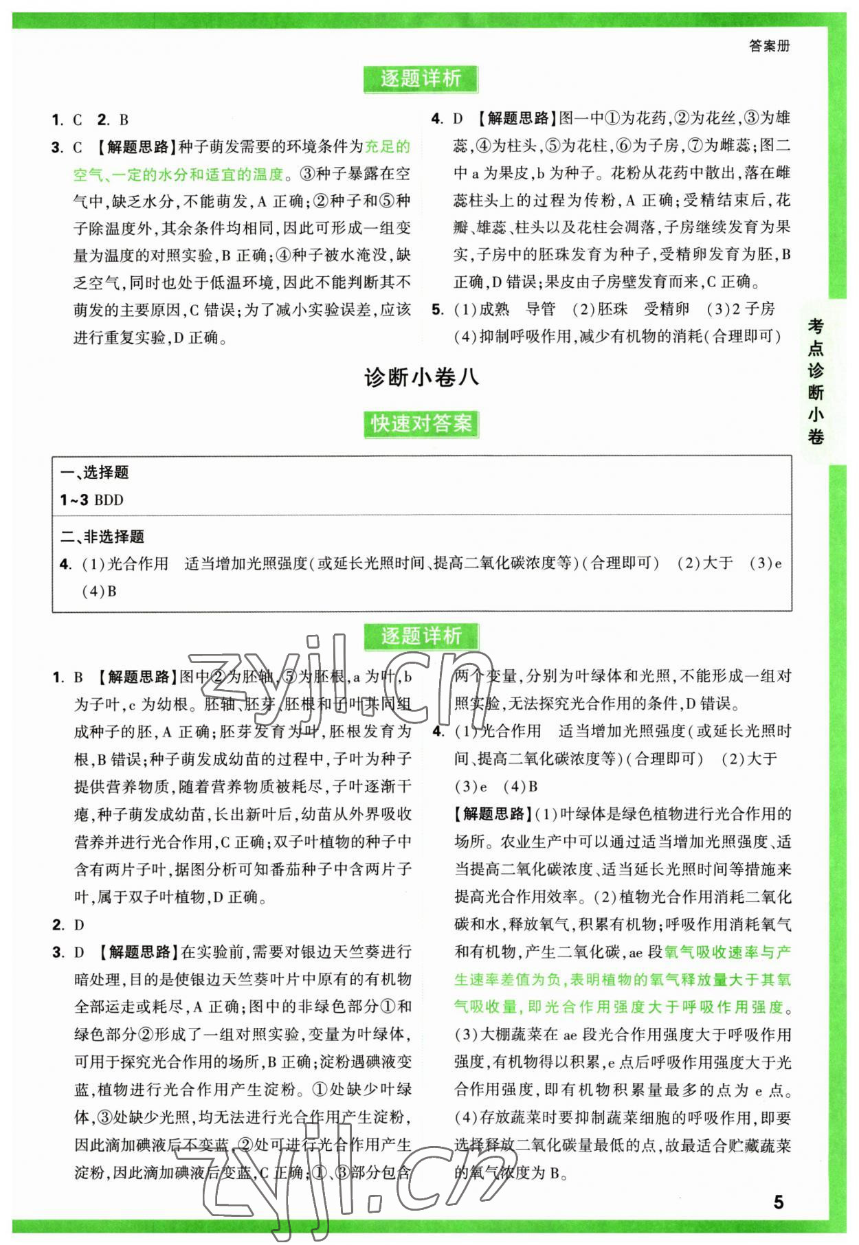 2023年万唯中考逆袭卷生物&nbsp;第5页