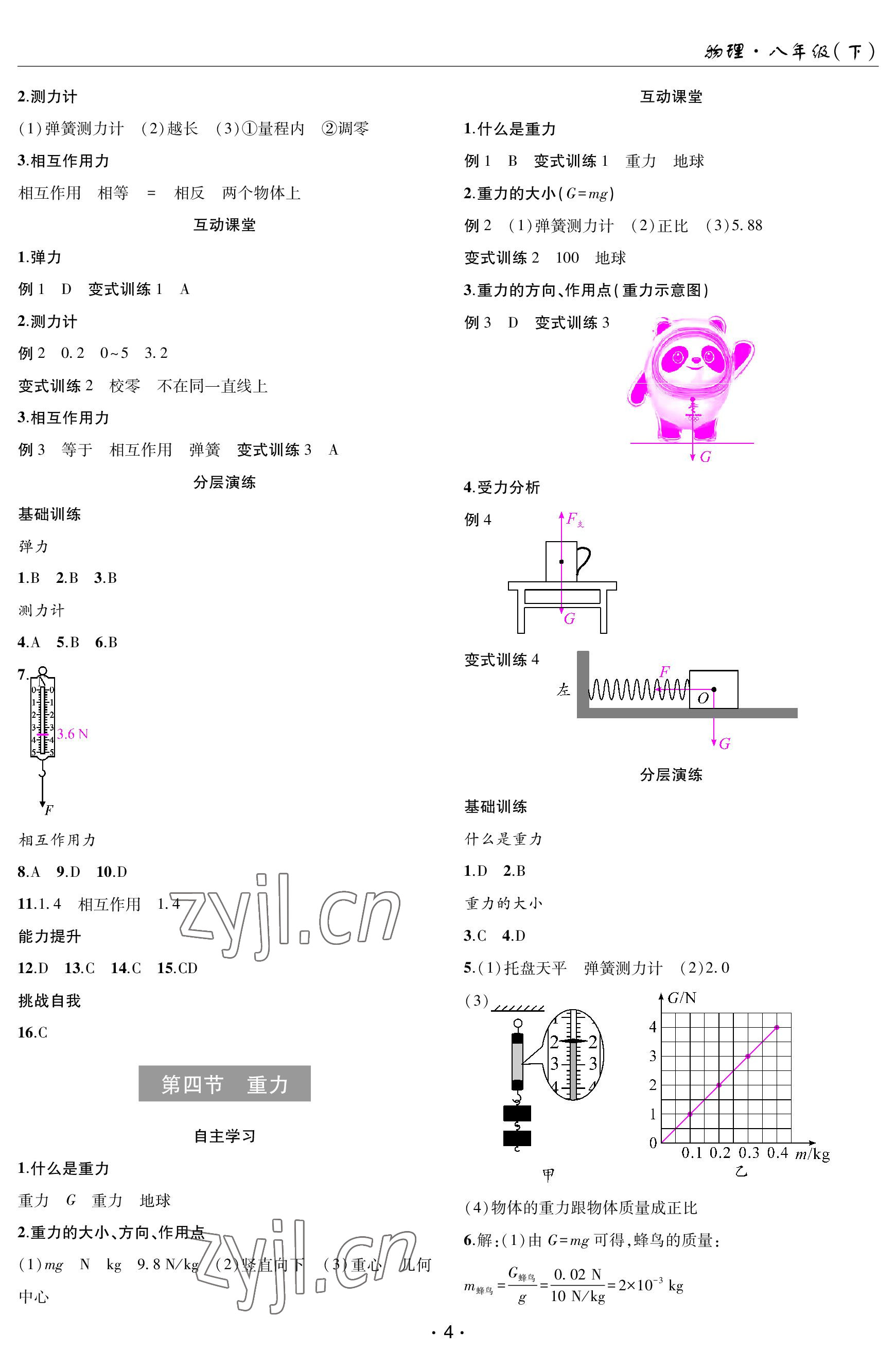 2023年理科爱好者八年级物理下册教科版第25期 参考答案第3页