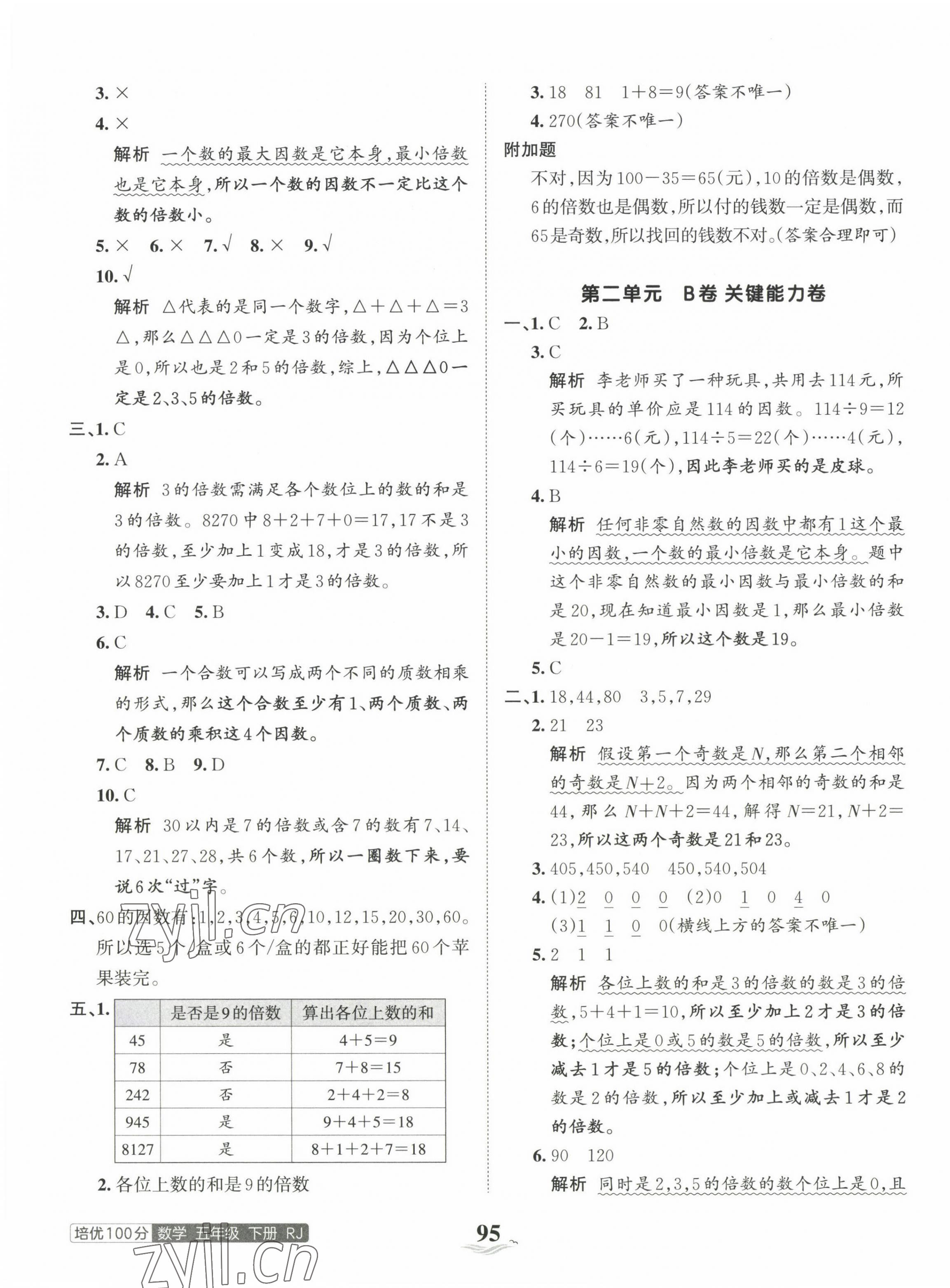 2023年王朝霞培優(yōu)100分五年級數(shù)學(xué)下冊人教版 第3頁