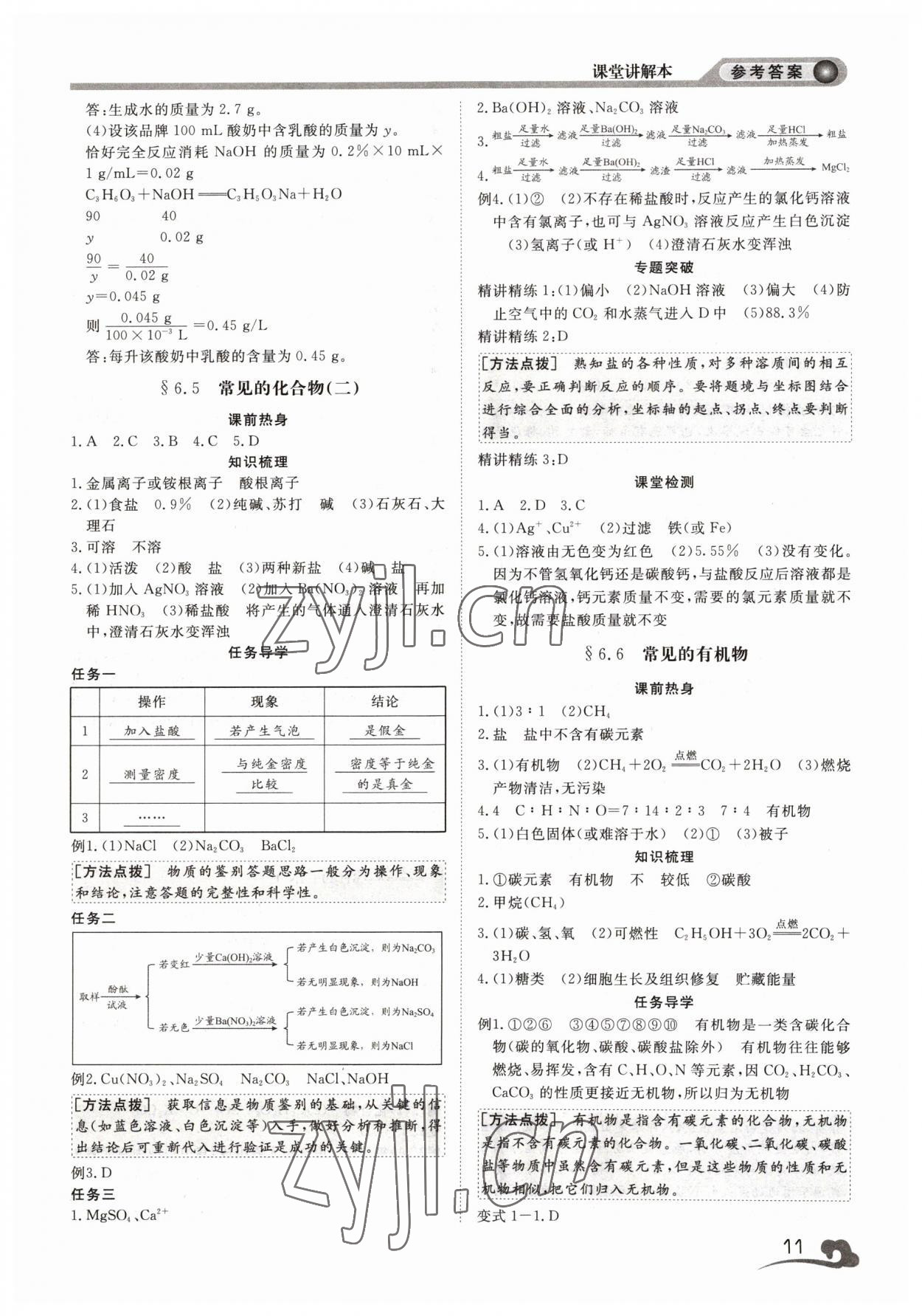 2023年中考指南浙江工商大學(xué)出版社科學(xué)溫州專版 參考答案第11頁