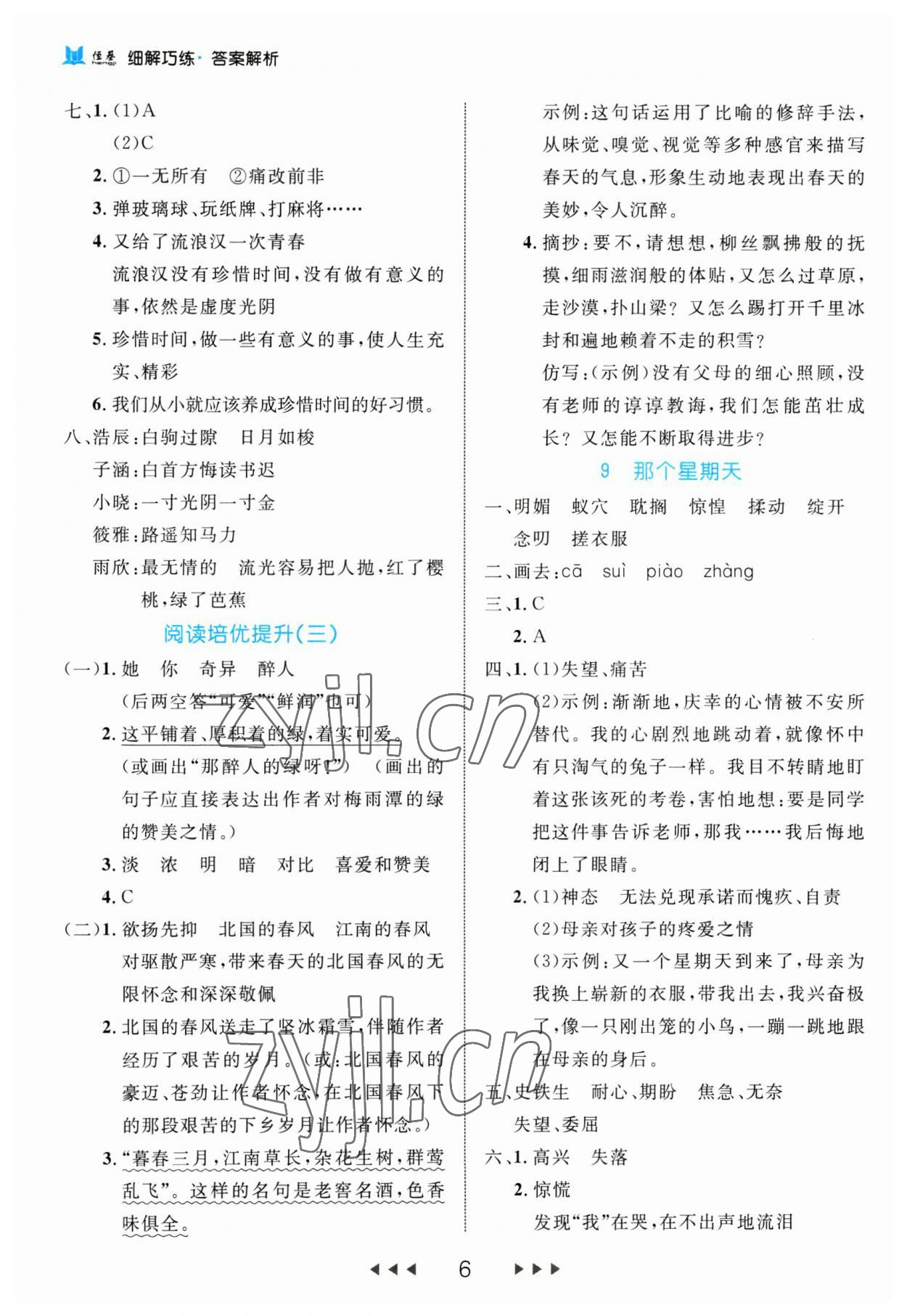 2023年细解巧练六年级语文下册人教版 第6页