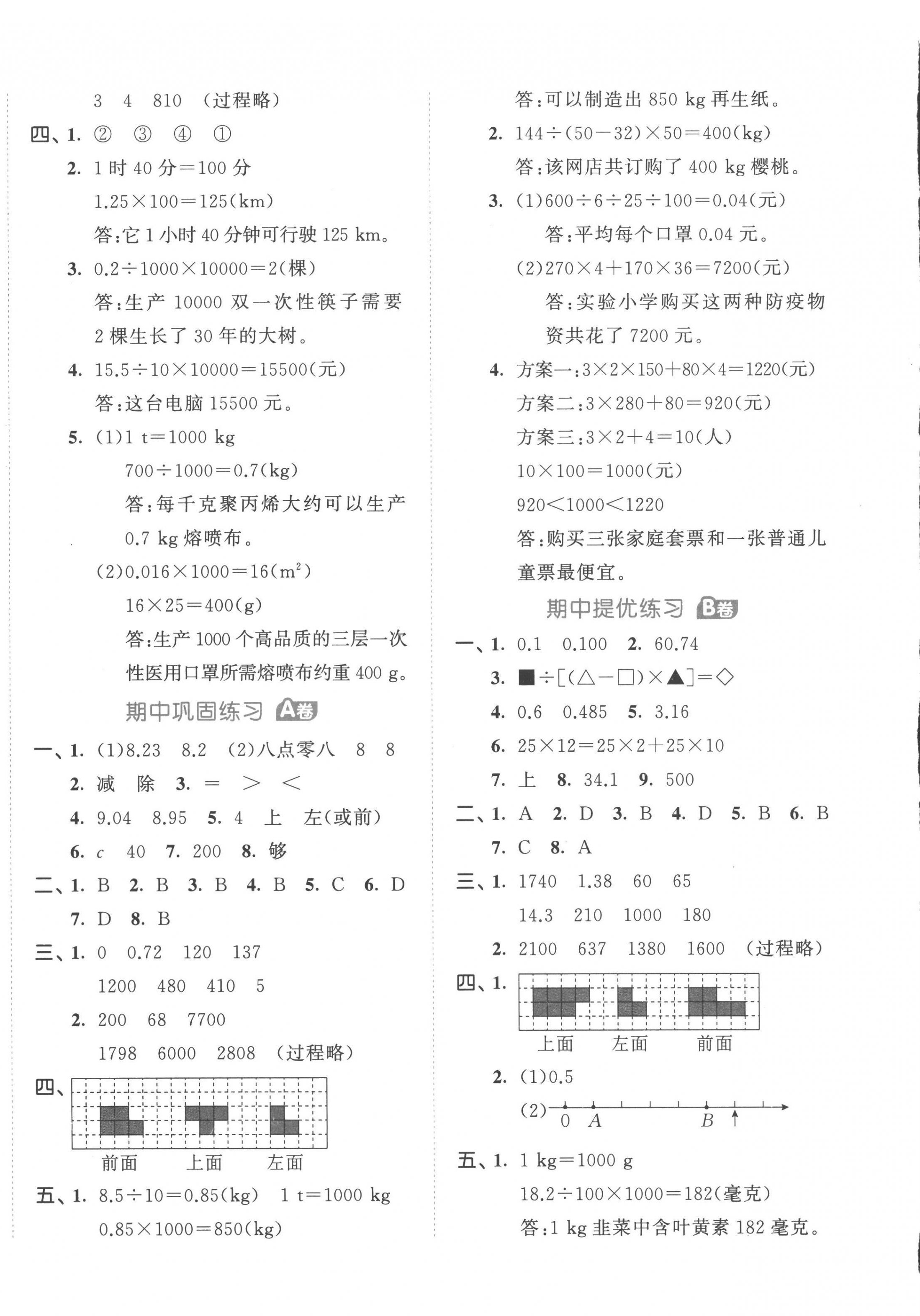 2023年53全優(yōu)卷四年級(jí)數(shù)學(xué)下冊(cè)人教版 第4頁(yè)