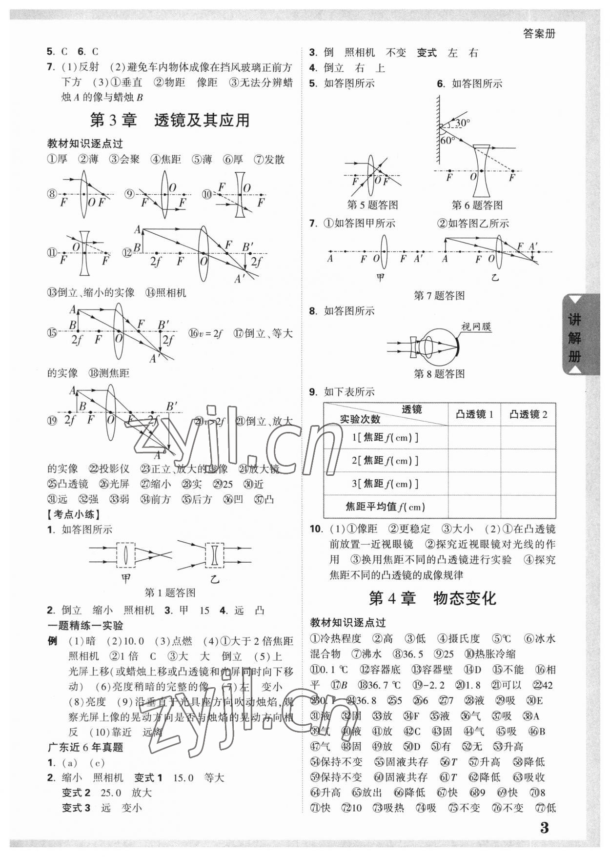 2023年中考面對面物理廣東專版 參考答案第2頁