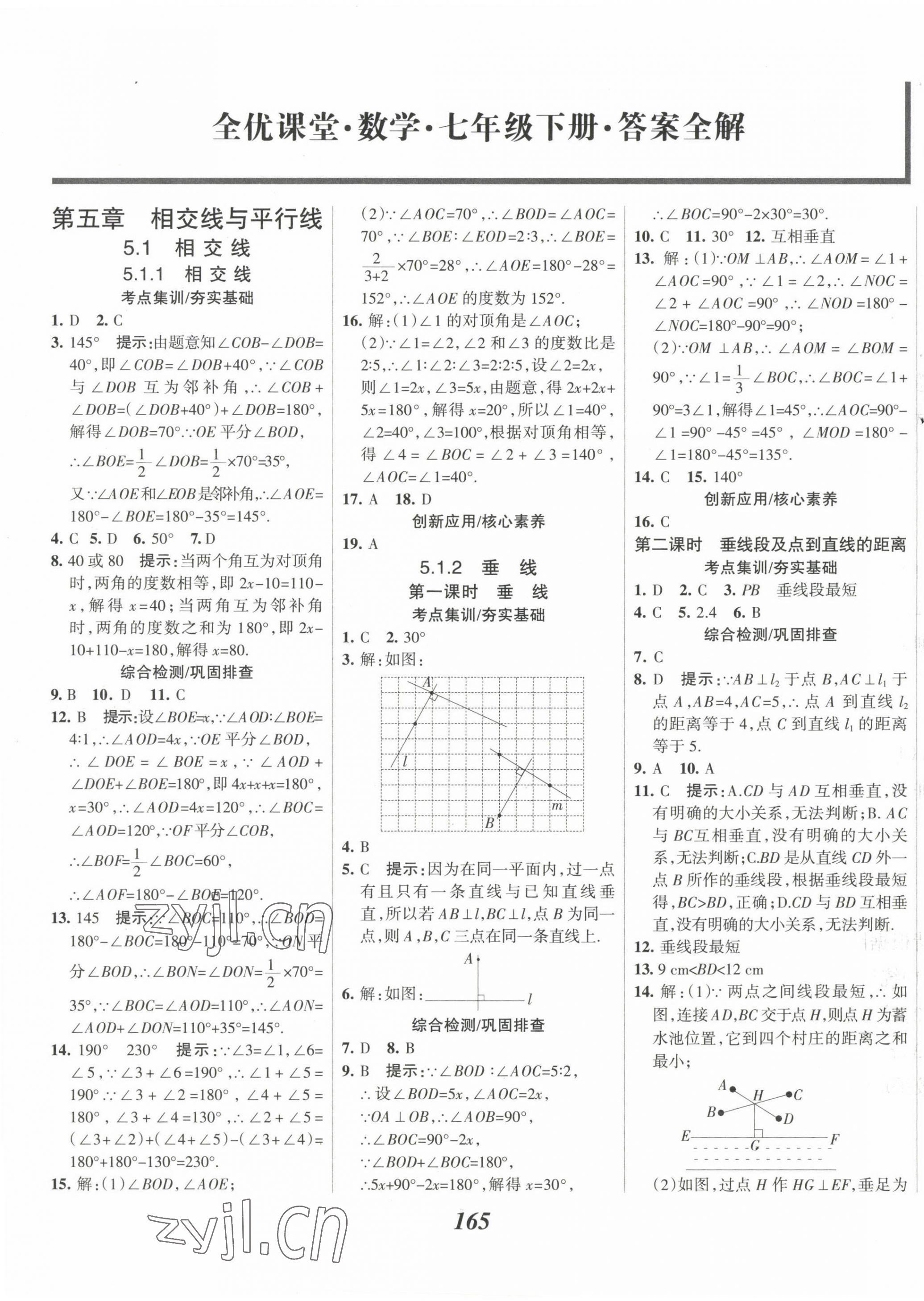 2023年全優(yōu)課堂考點(diǎn)集訓(xùn)與滿分備考七年級數(shù)學(xué)下冊 第1頁