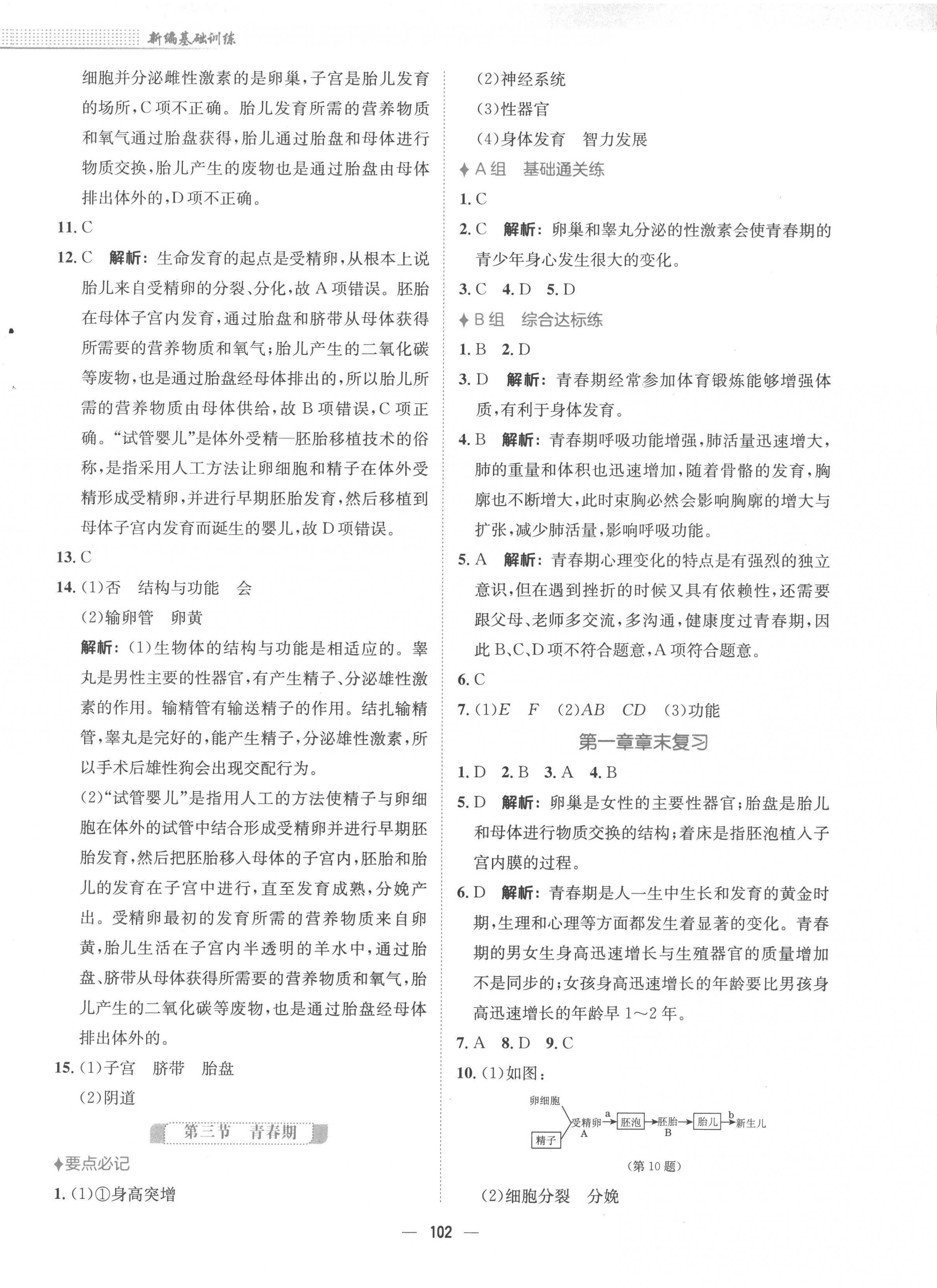 2023年新編基礎(chǔ)訓(xùn)練七年級(jí)生物下冊(cè)人教版 第2頁