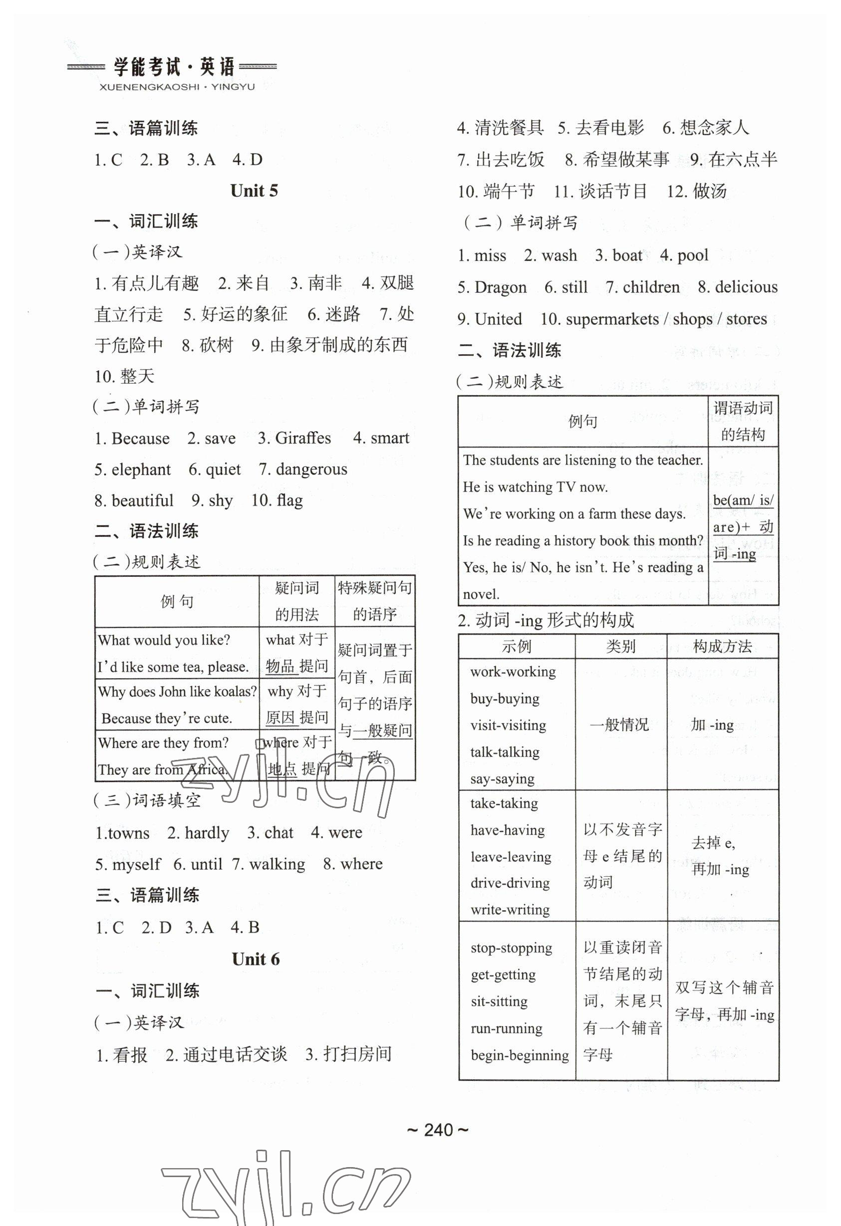 2023年初中總復(fù)習(xí)教學(xué)指導(dǎo)英語 參考答案第7頁