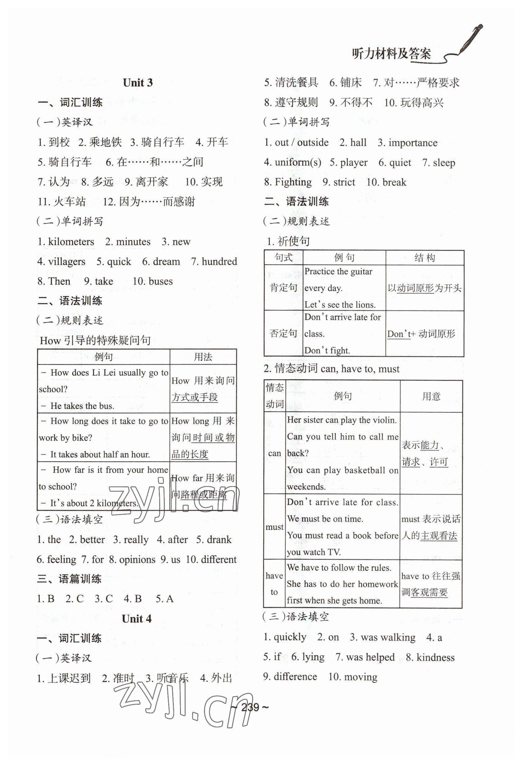 2023年初中總復(fù)習(xí)教學(xué)指導(dǎo)英語 參考答案第6頁