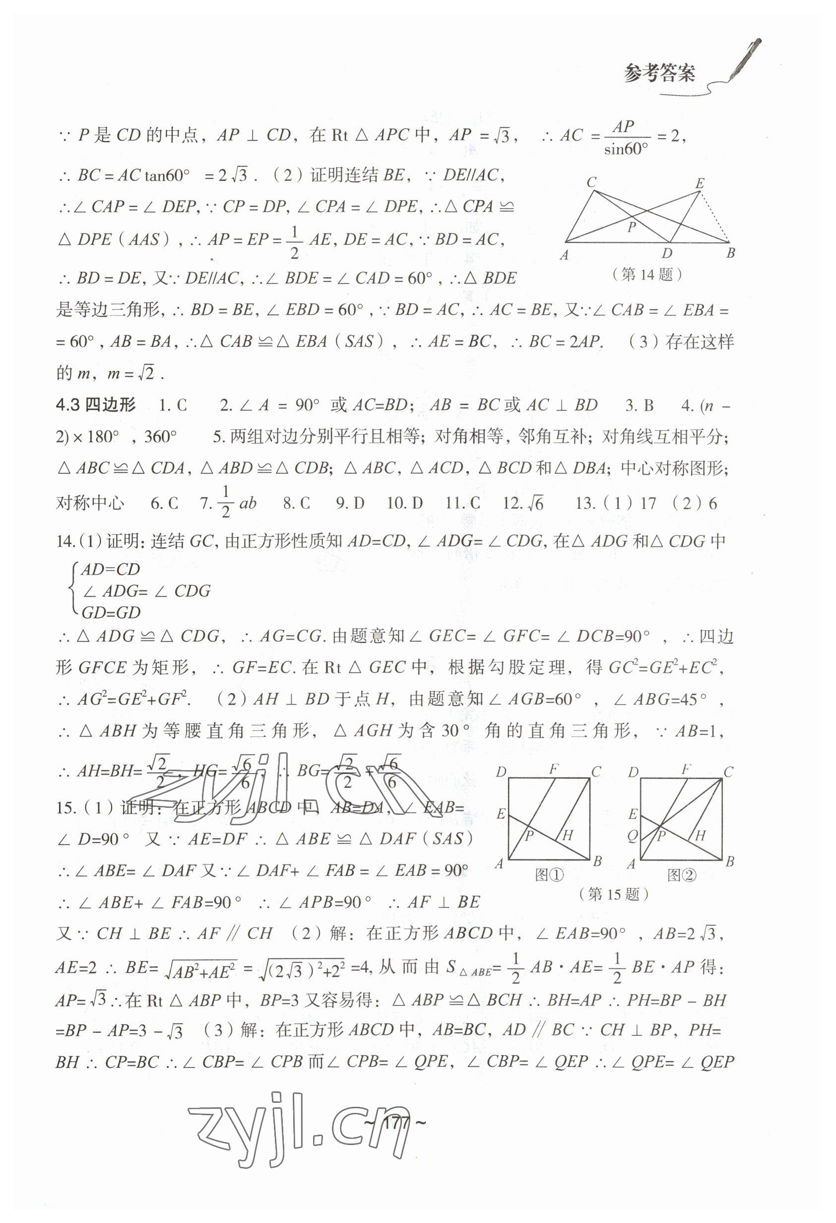 2023年初中總復(fù)習(xí)教學(xué)指導(dǎo)數(shù)學(xué) 參考答案第7頁