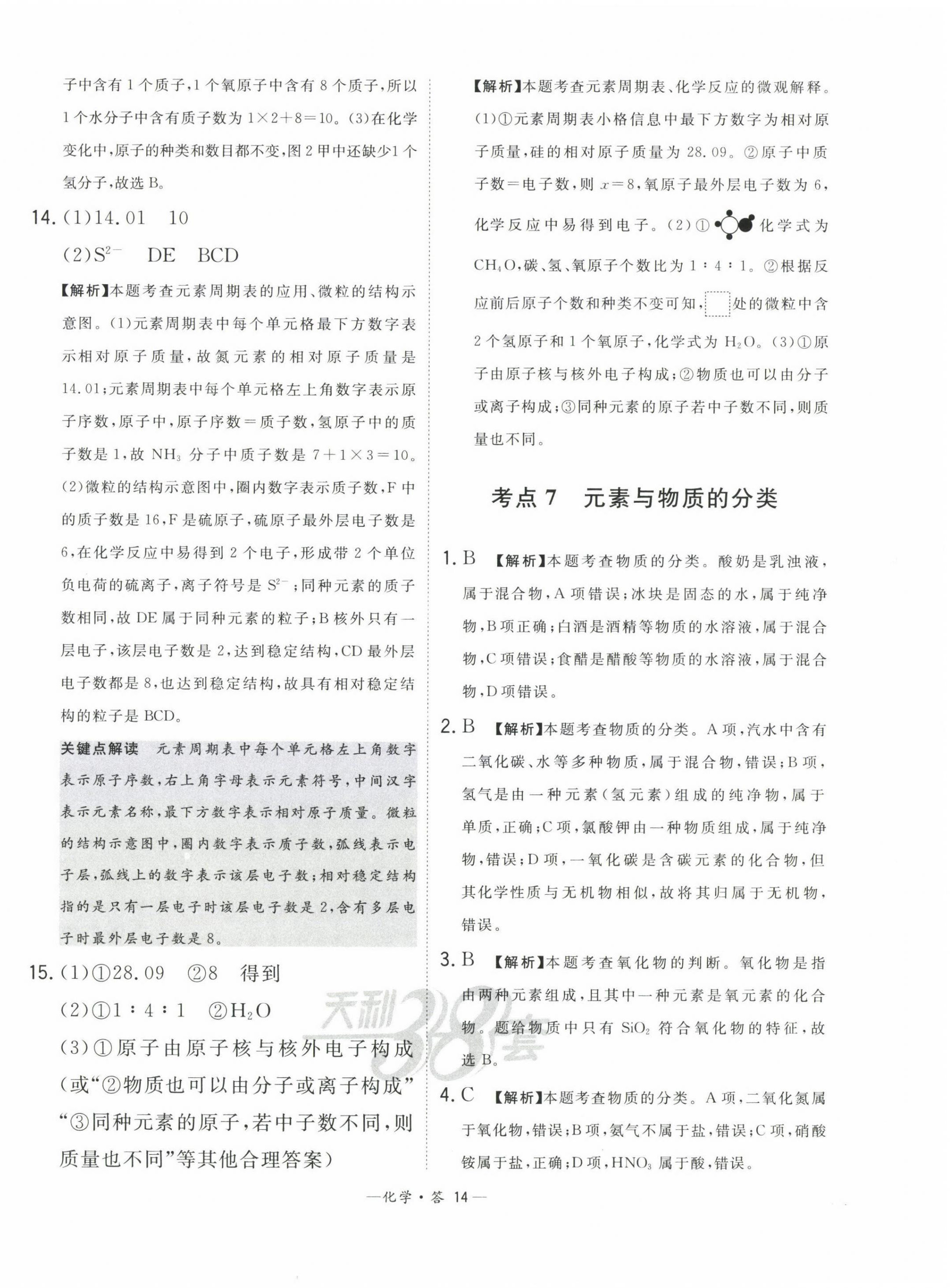 2023年3年中考真題考點(diǎn)分類集訓(xùn)卷化學(xué) 第14頁