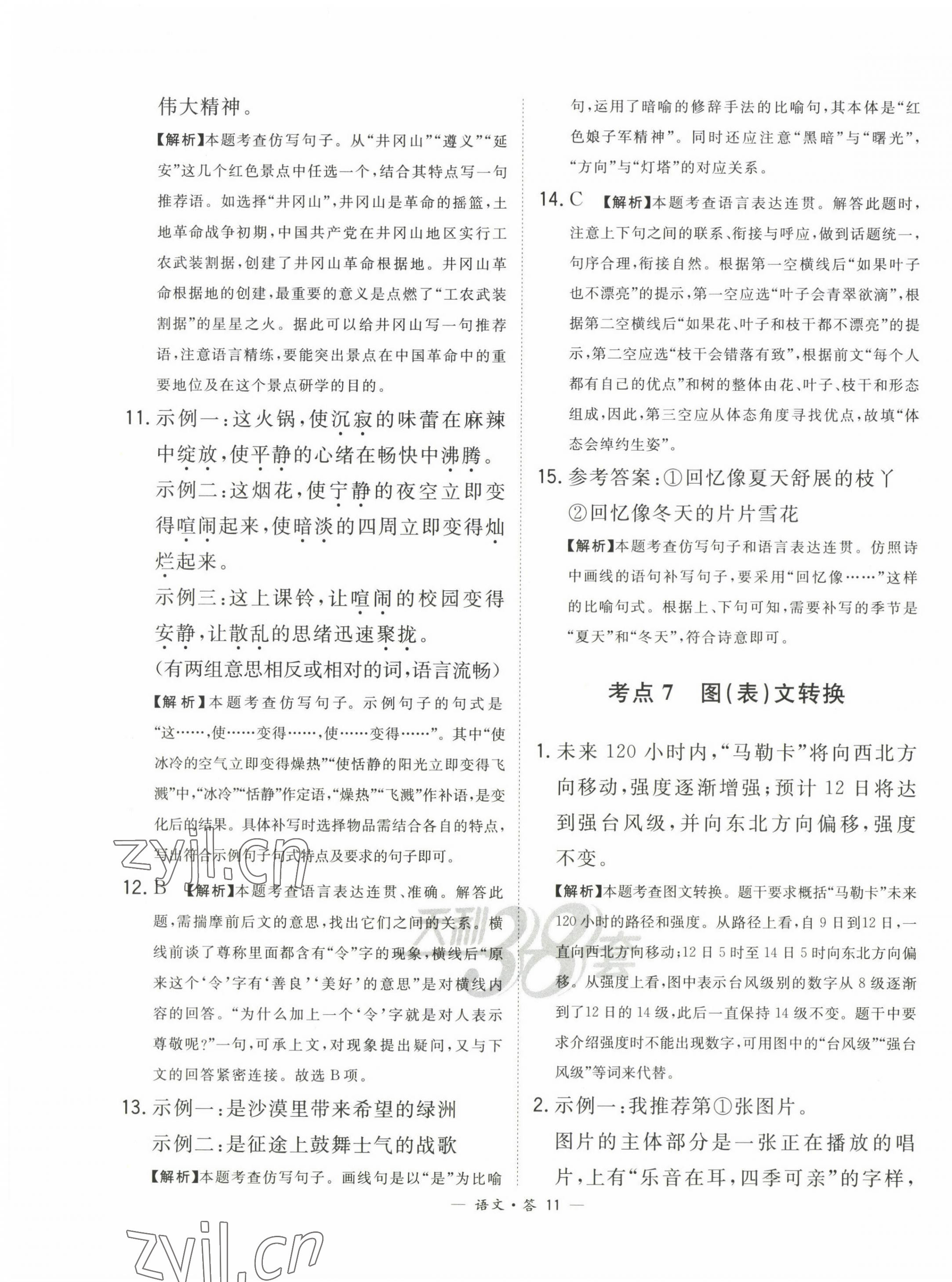 2023年3年中考真題考點(diǎn)分類集訓(xùn)卷級(jí)語(yǔ)文 第11頁(yè)