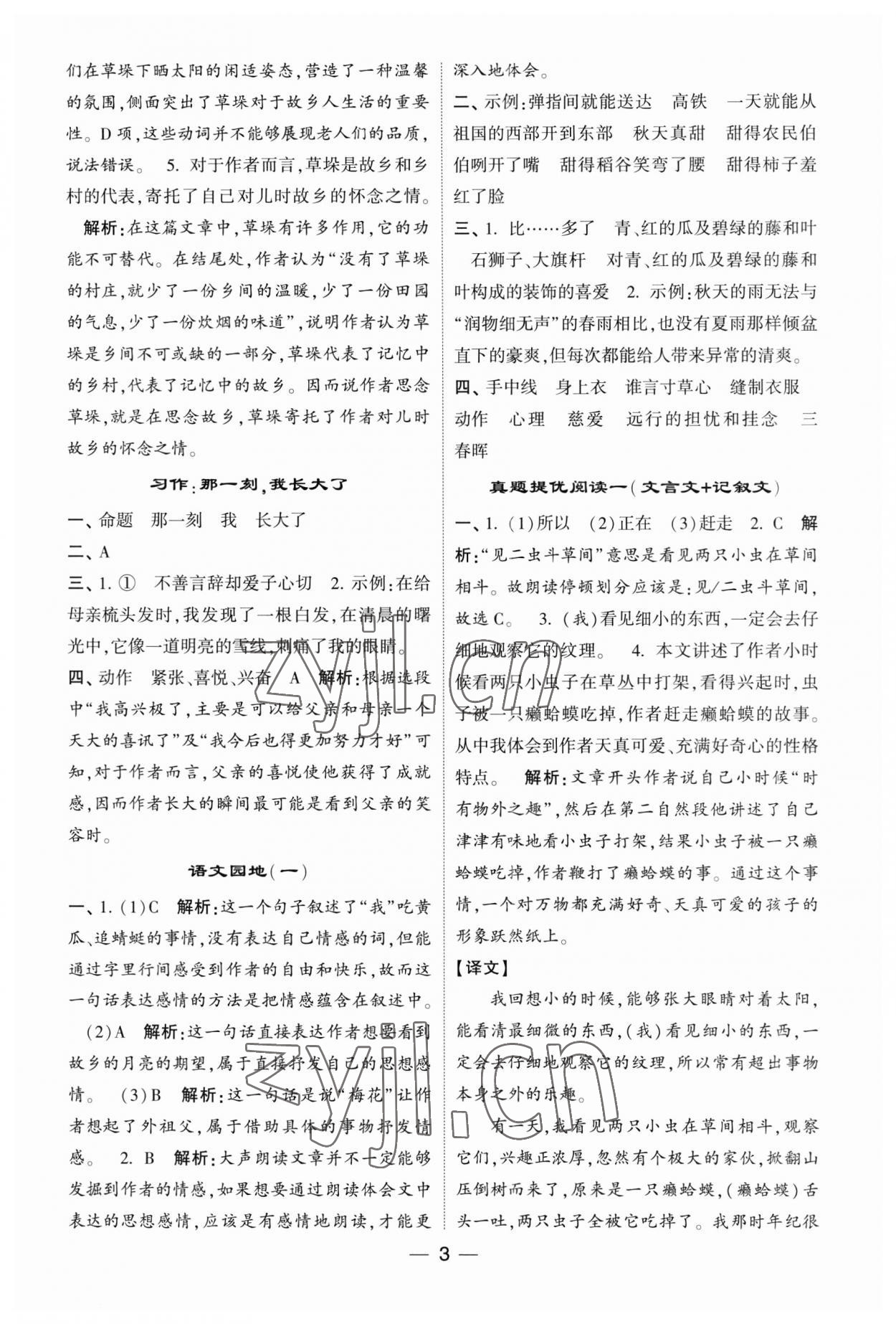 2023年經(jīng)綸學典提高班五年級語文下冊人教版 第3頁