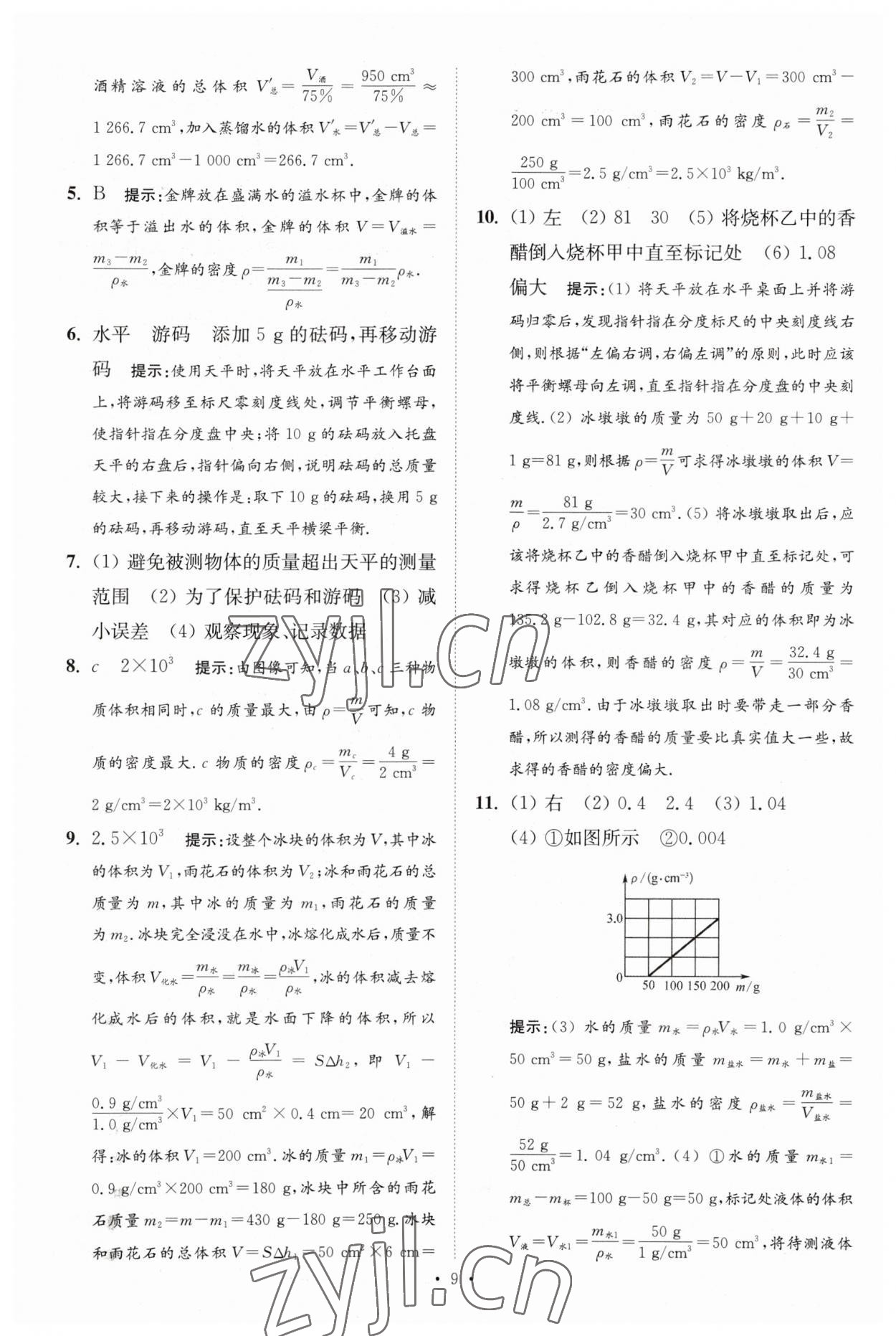 2023年中考物理小題狂做提優(yōu)版 參考答案第9頁