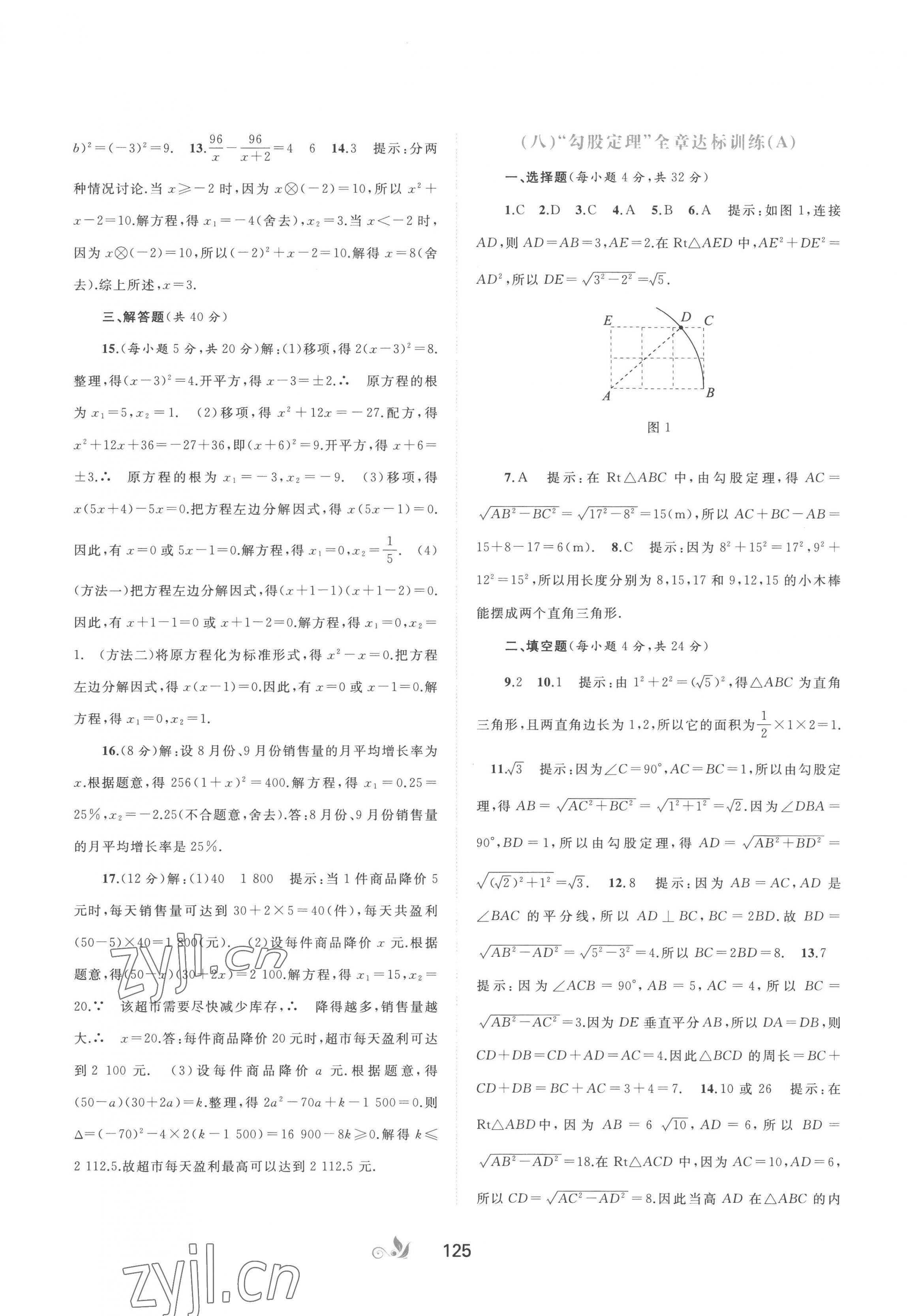 2023年新課程學(xué)習(xí)與測評單元雙測八年級數(shù)學(xué)下冊滬科版C版 第5頁