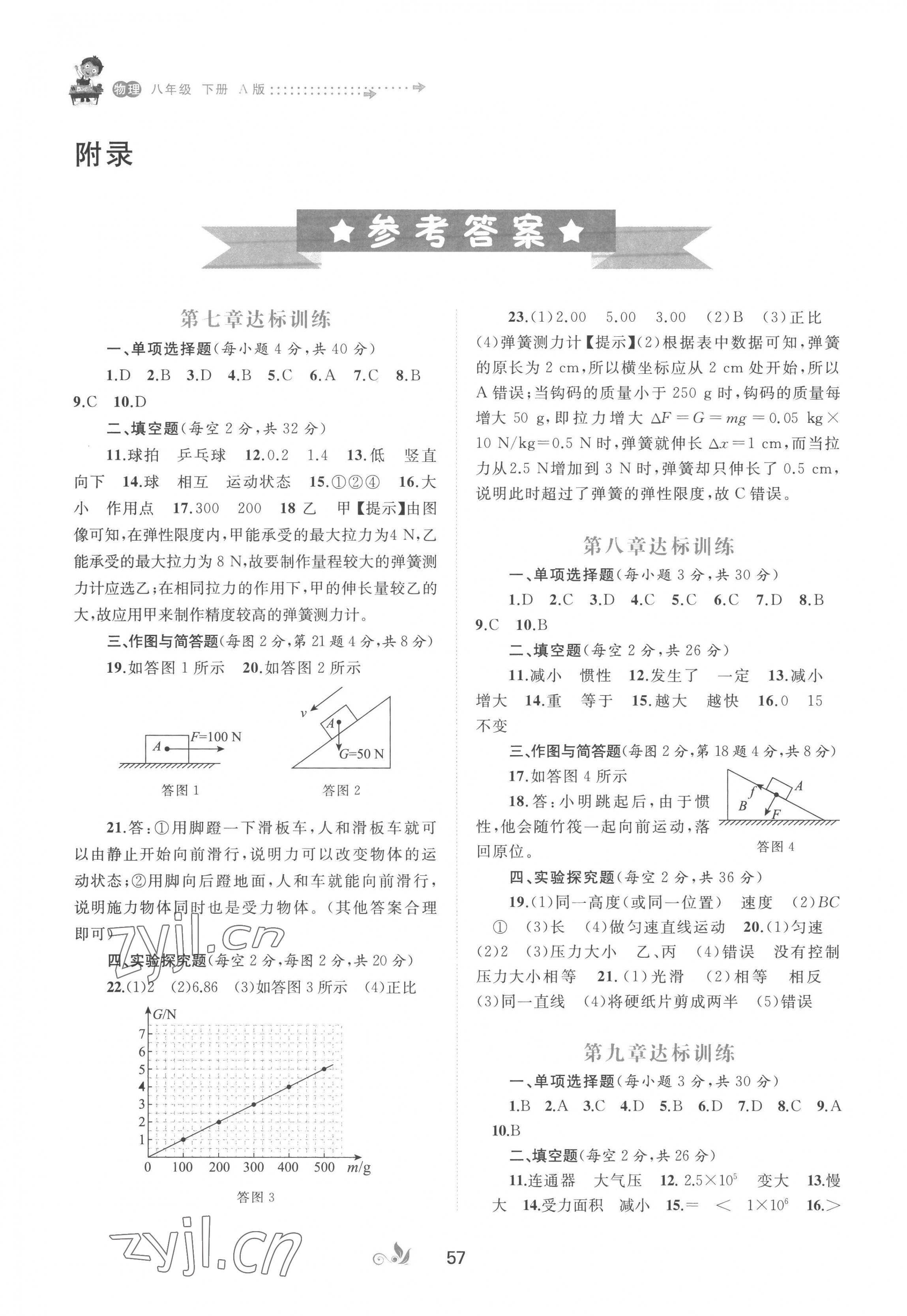 2023年新课程学习与测评单元双测八年级物理下册人教版A版 第1页