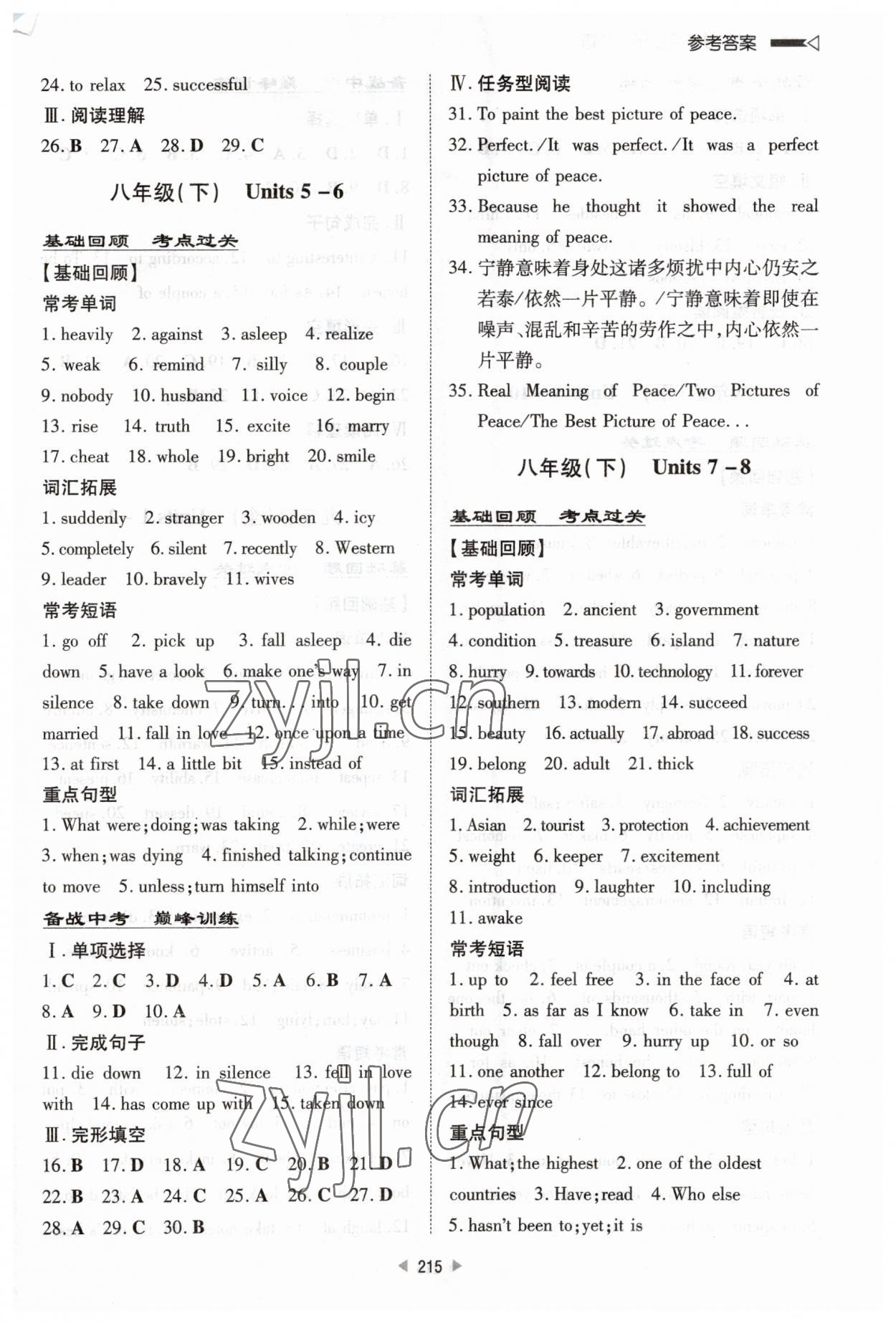2023年初中總復(fù)習(xí)手冊(cè)新世紀(jì)出版社英語人教版 第7頁