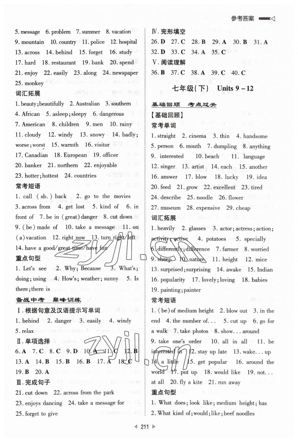 2023年初中總復(fù)習(xí)手冊(cè)新世紀(jì)出版社英語人教版 第3頁