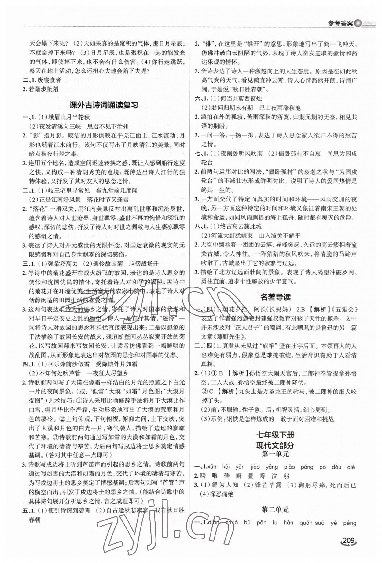2023年初中总复习手册泰山出版社语文&nbsp;第3页