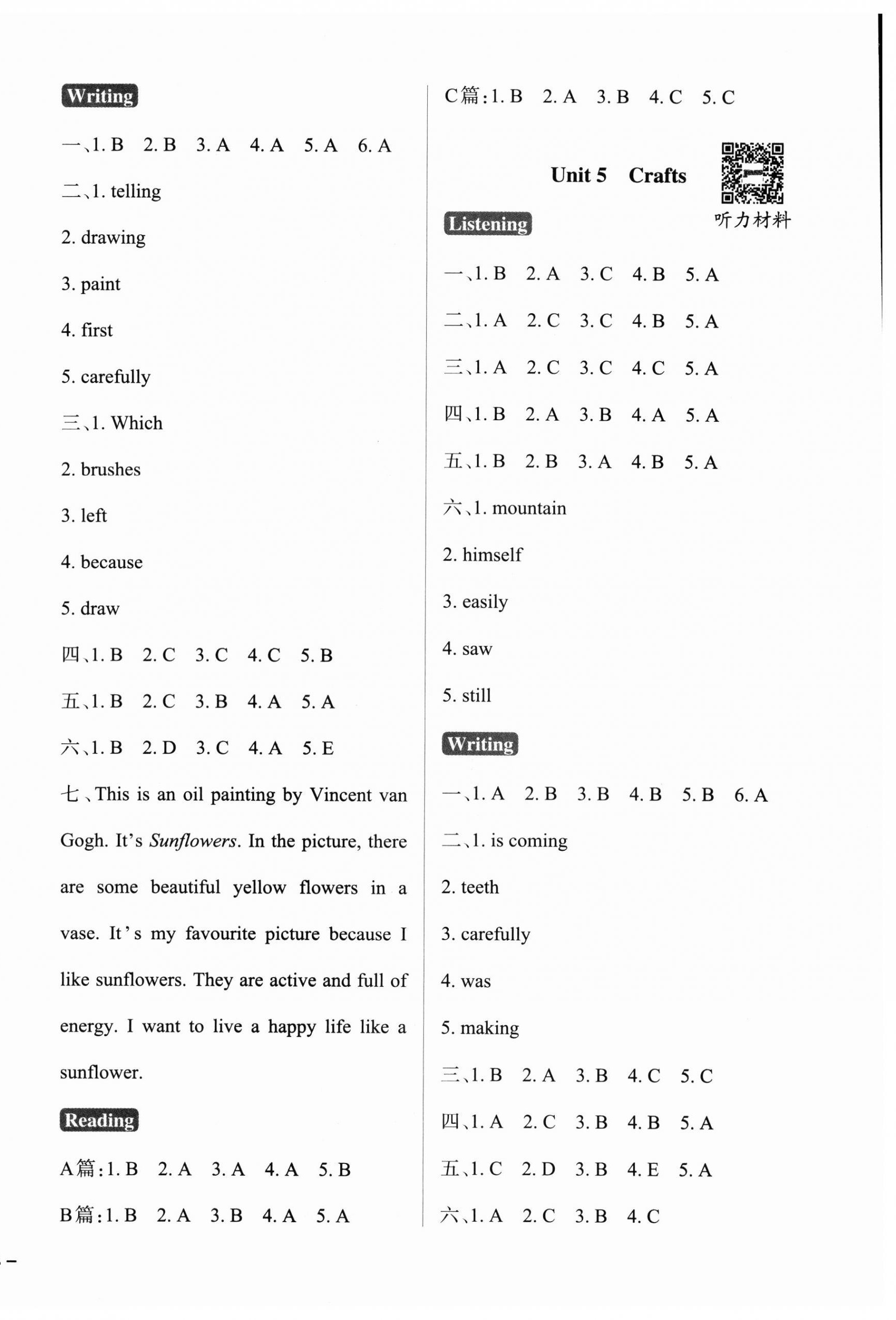 2023年小學(xué)學(xué)霸作業(yè)本六年級英語下冊滬教版 參考答案第4頁