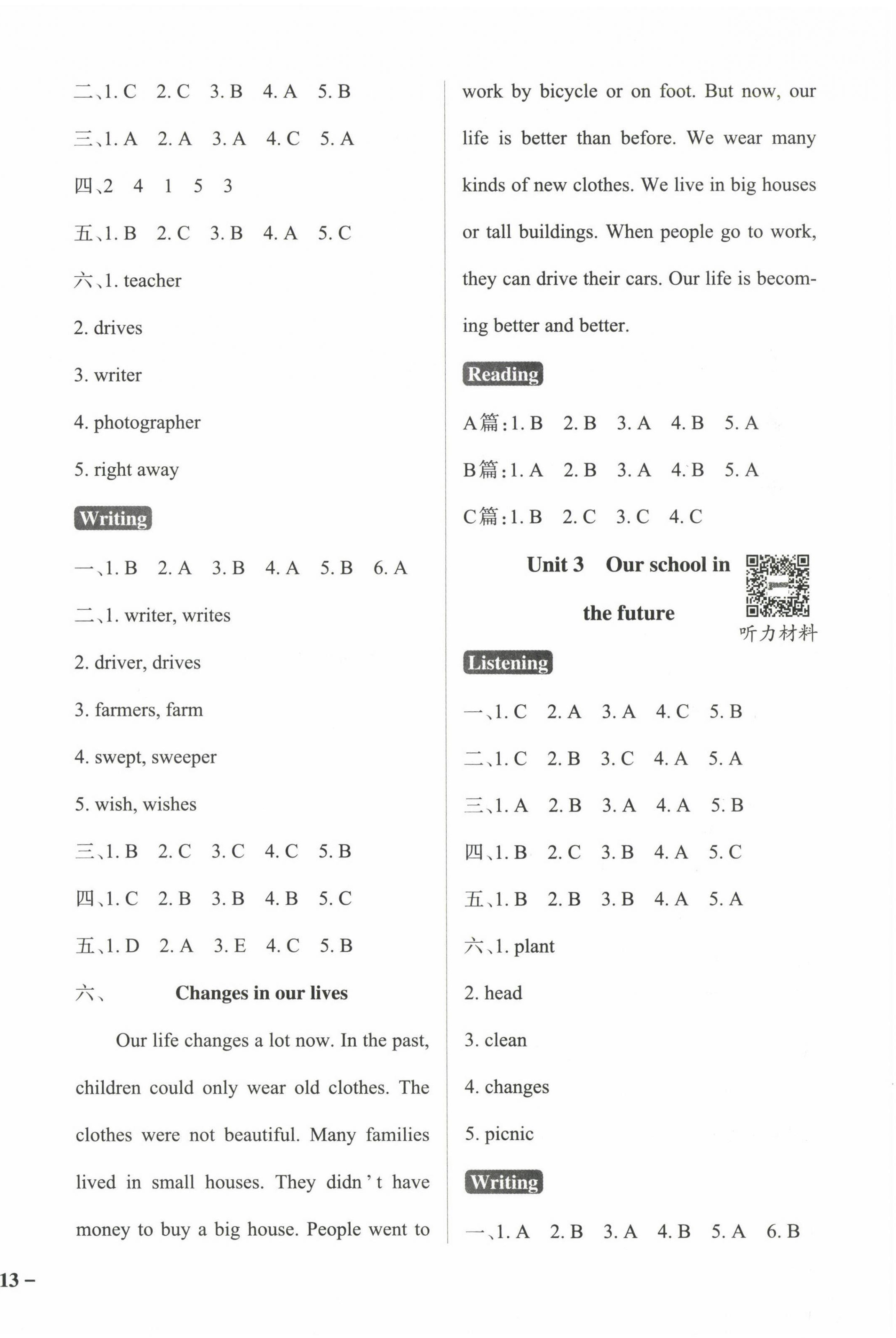 2023年小學(xué)學(xué)霸作業(yè)本六年級(jí)英語(yǔ)下冊(cè)滬教版深圳專版 參考答案第2頁(yè)