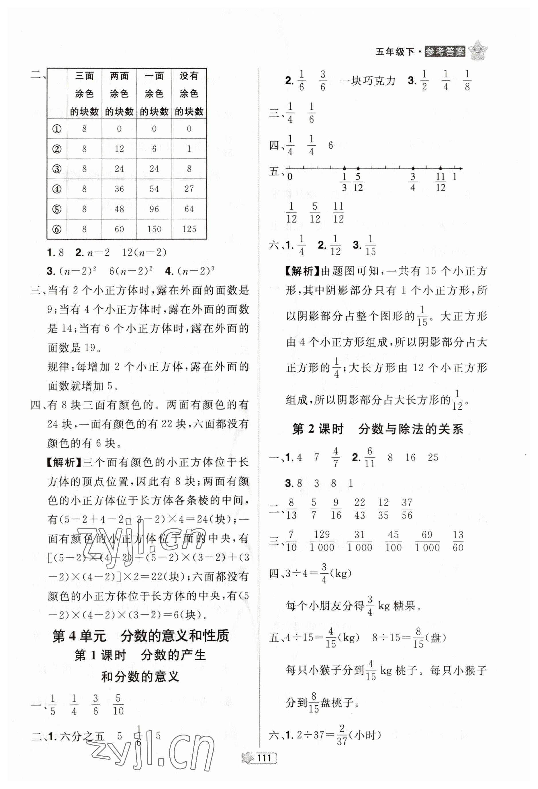 2023年龍門之星五年級(jí)數(shù)學(xué)下冊人教版 參考答案第8頁